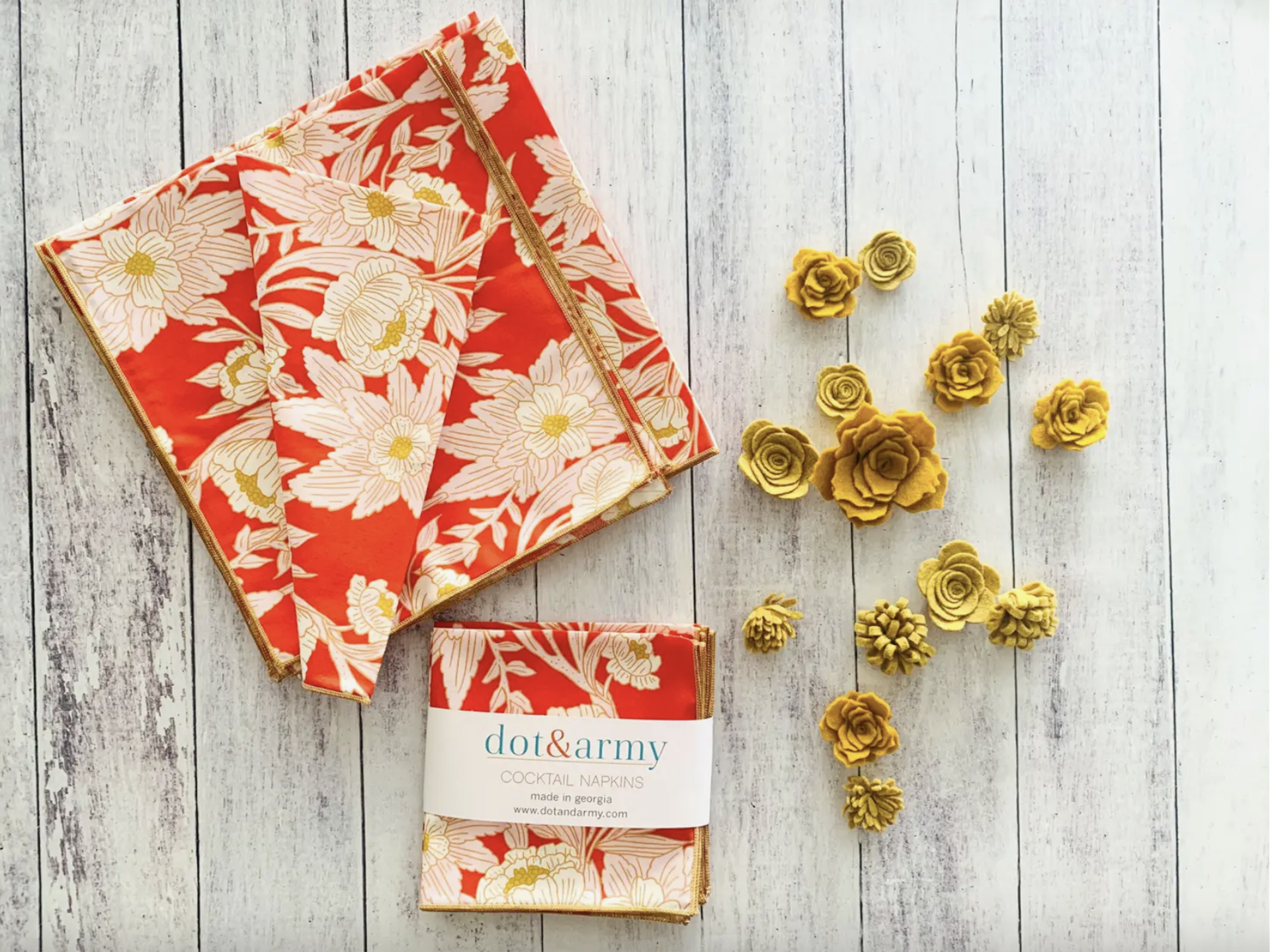 Sunset Floral Cloth Napkin, set of 4 by Dot and Army