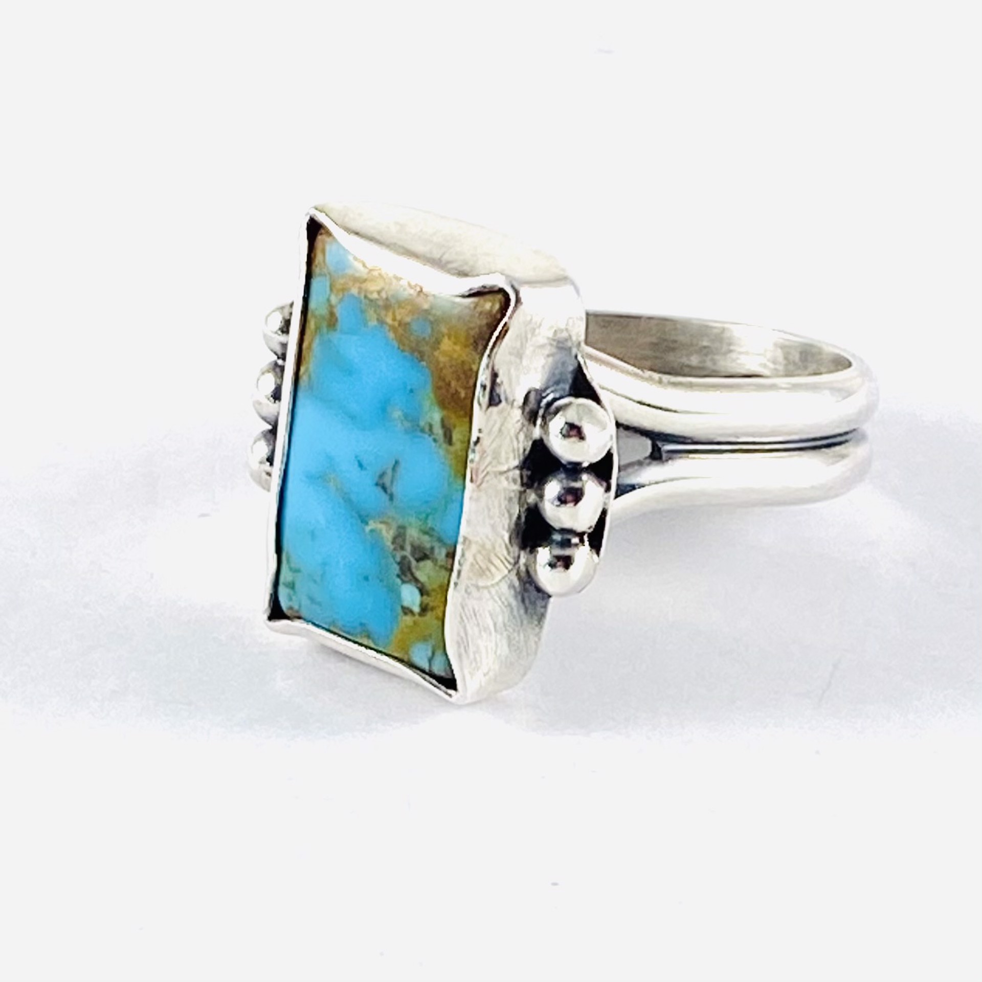 AB21-1 Kingman Turquoise Ring sz 7.5 by Anne Bivens