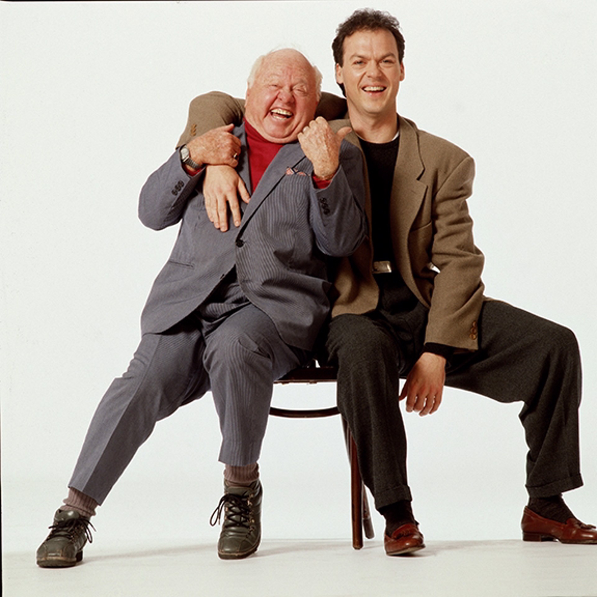 89027 Mickey Rooney and Michael Keaton Smiling F11 Color by Timothy White