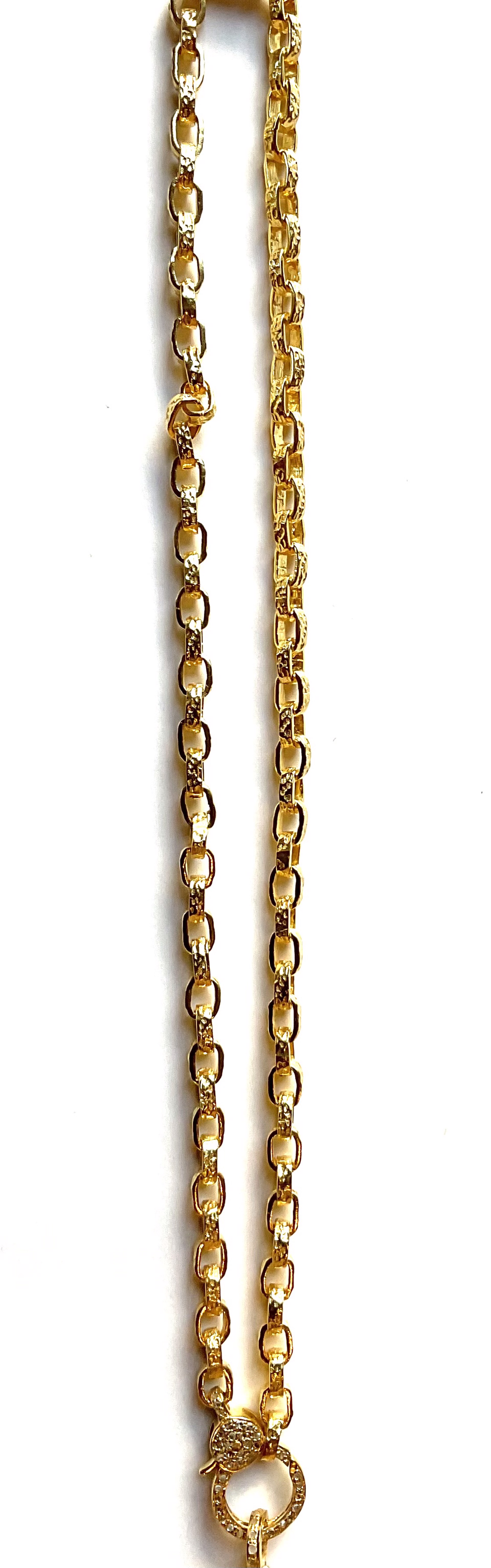 KB-N135 GVML Hammered Cable Chain wDiamond Clasp by Karen Birchmier