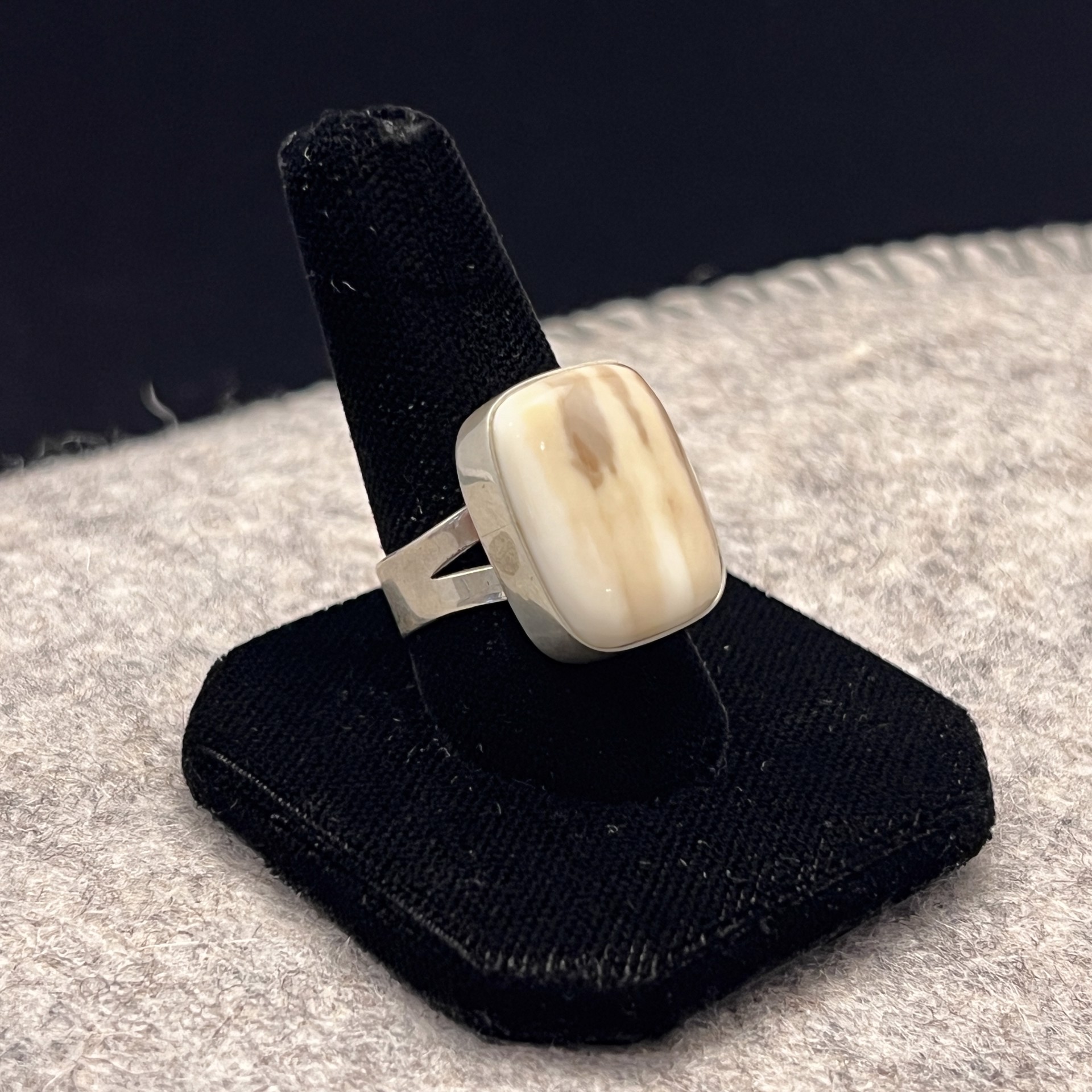 Walrus Surface Tusk Stripe Ring by Rex Foster
