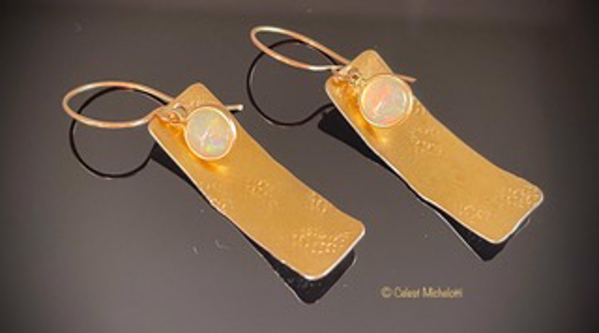 Western Skies Earrings with Ethiopian Opal drops by Celest Michelotti