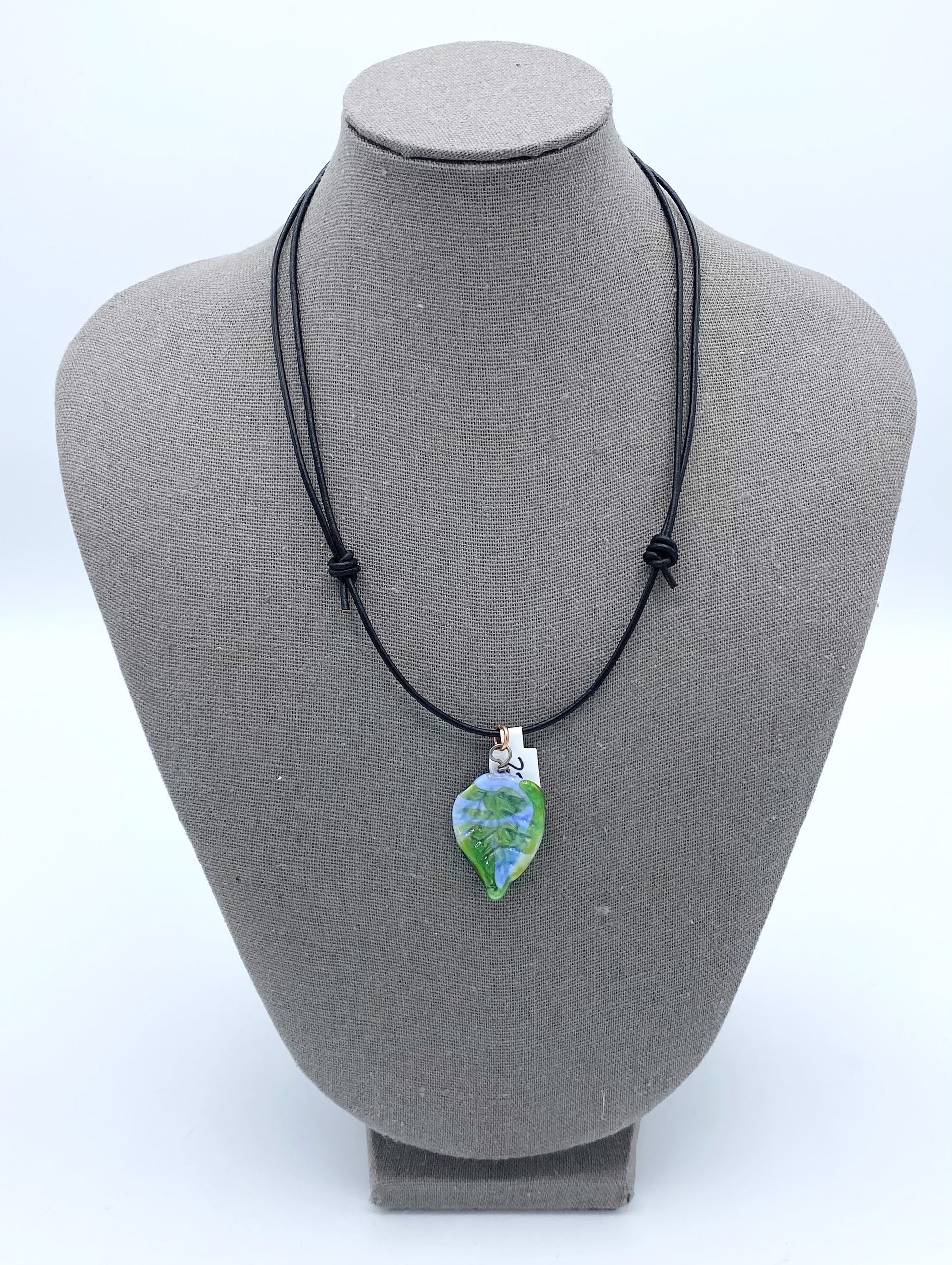 Glass Leaf Necklace by Emelie Hebert