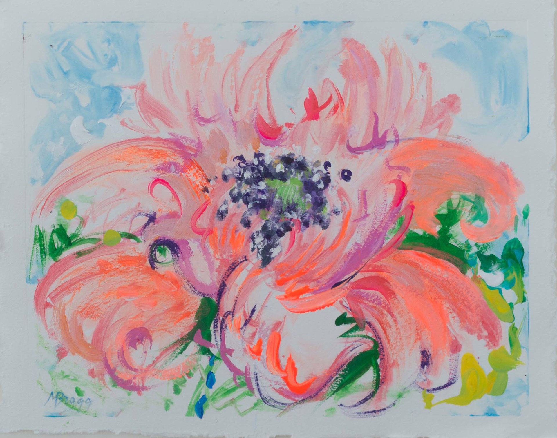Apricot Opening (Peony) by Margaret Bragg