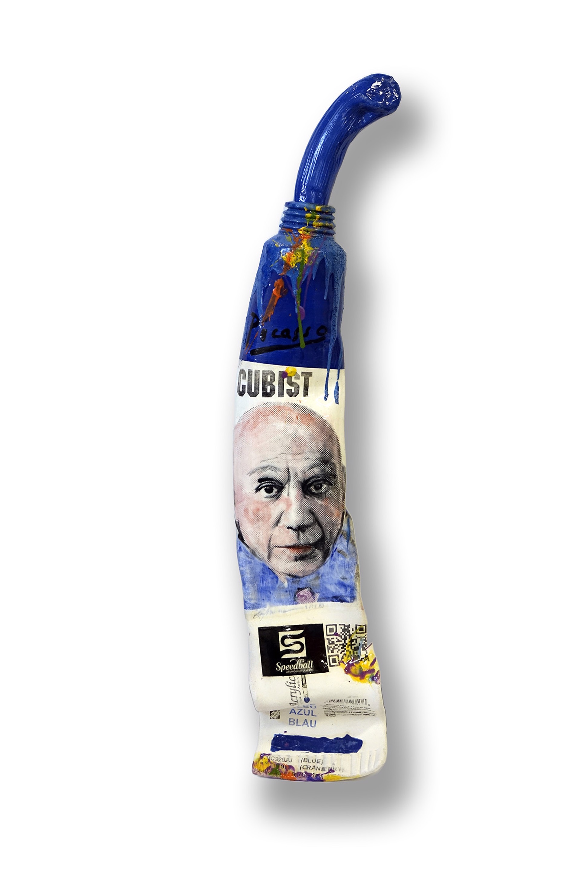 Blue Picasso Paint Tube with Squirt II by Ray Gross
