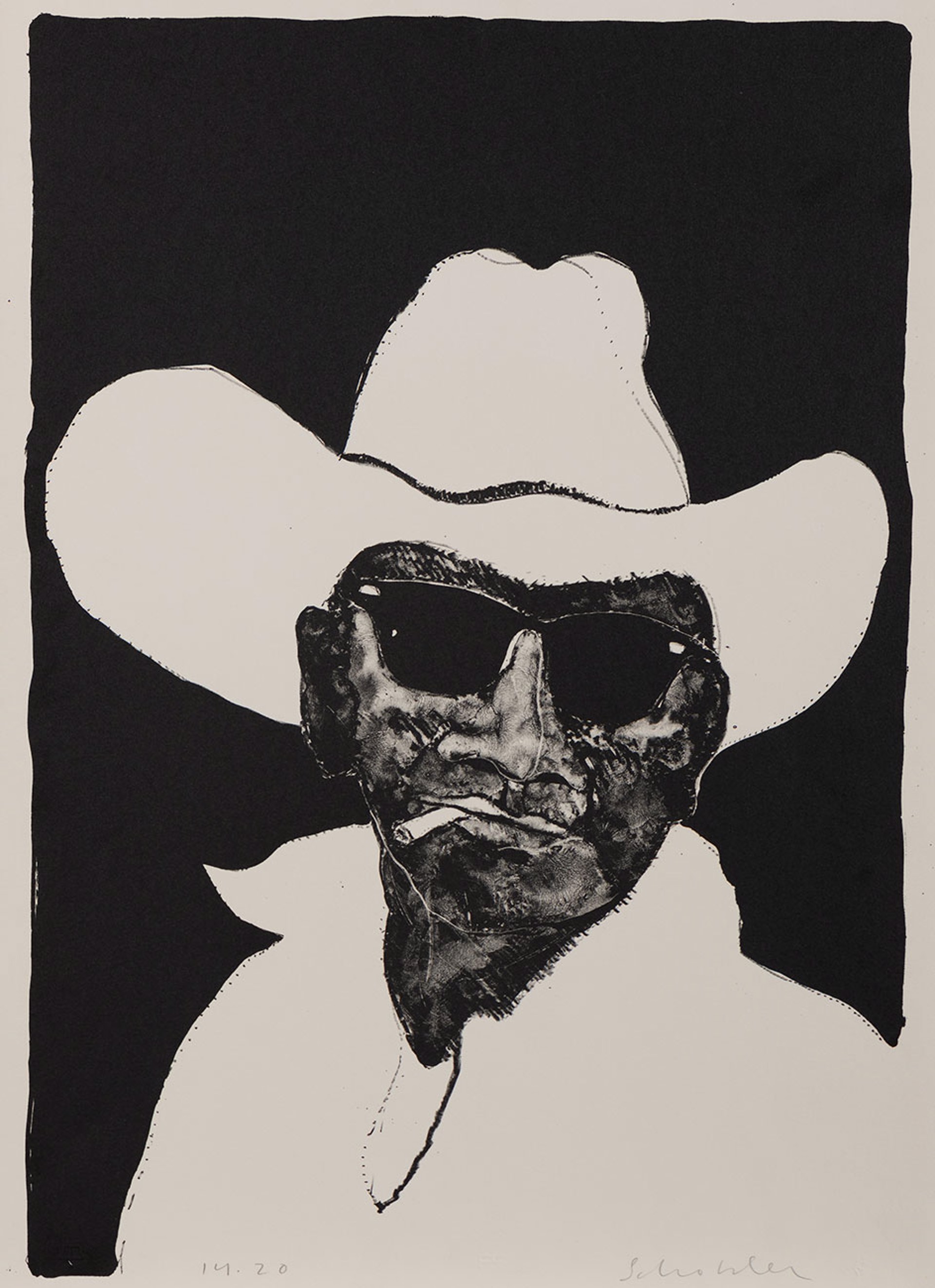 Cowboy Indian (Second State), Ed. 14/20 by Fritz Scholder