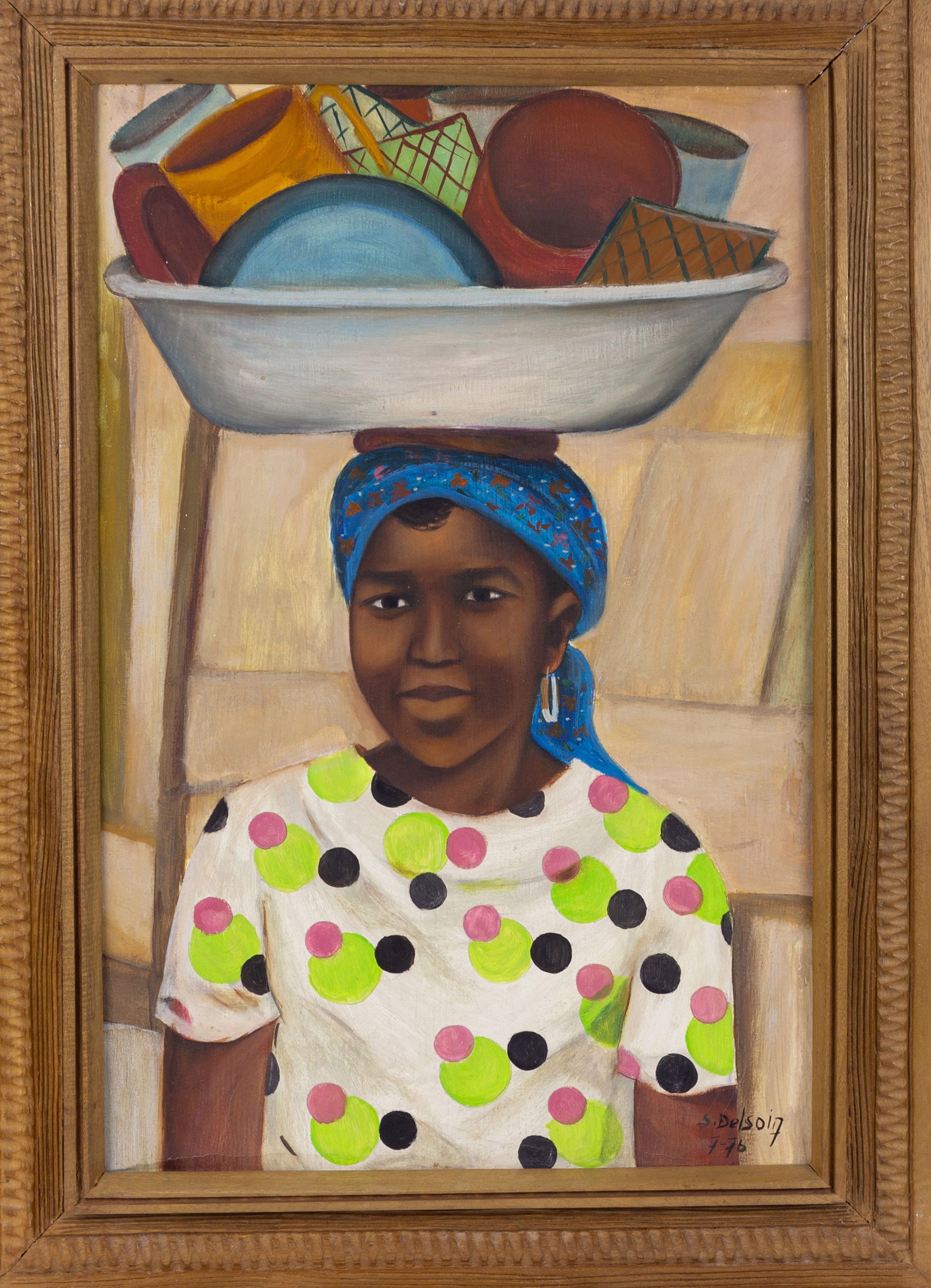 Portrait of a Fruit Seller #27SS by Sterne Delsoin (Haitian)