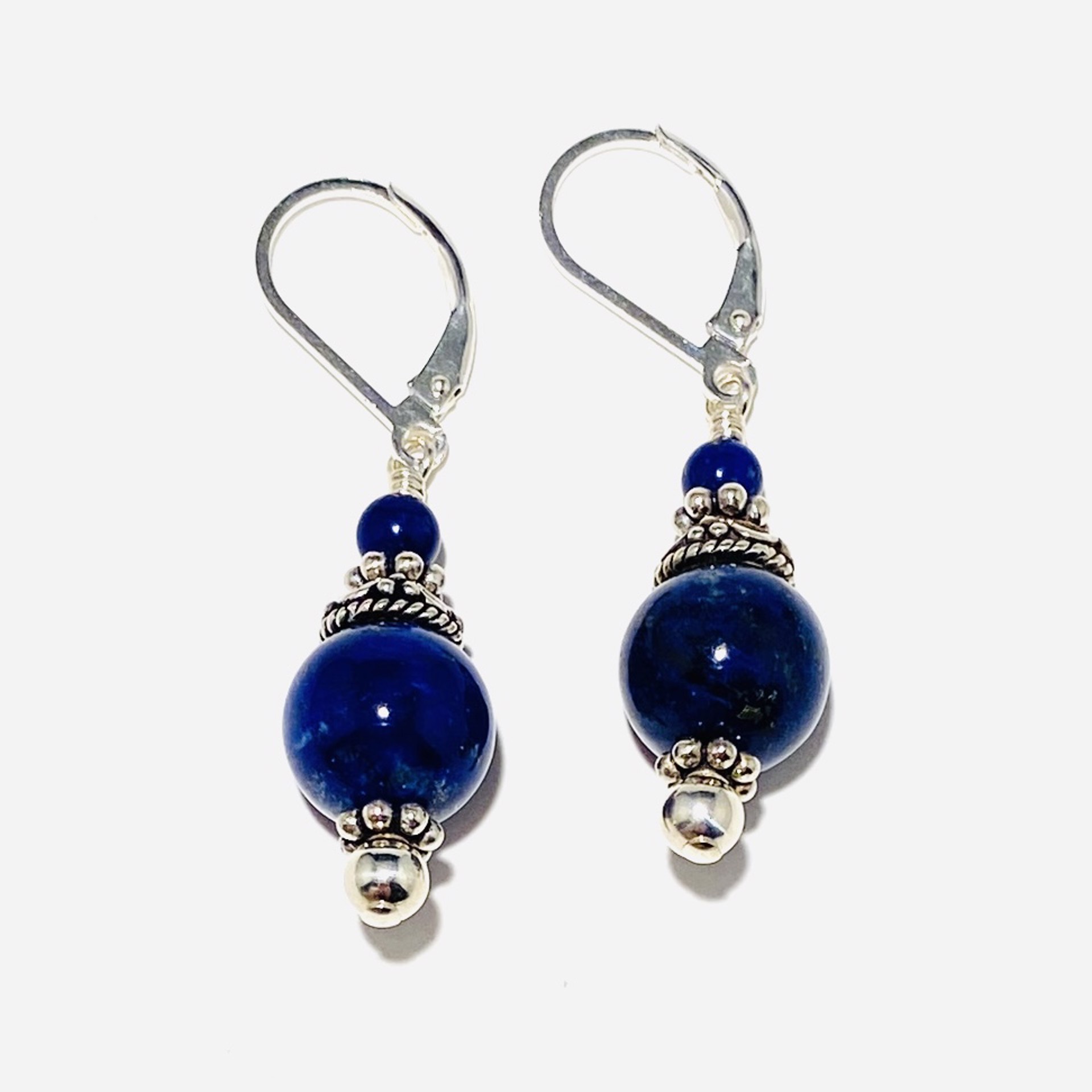Lapis and Bali Sterling Earrings SHOSH23-18 by Shoshannah Weinisch