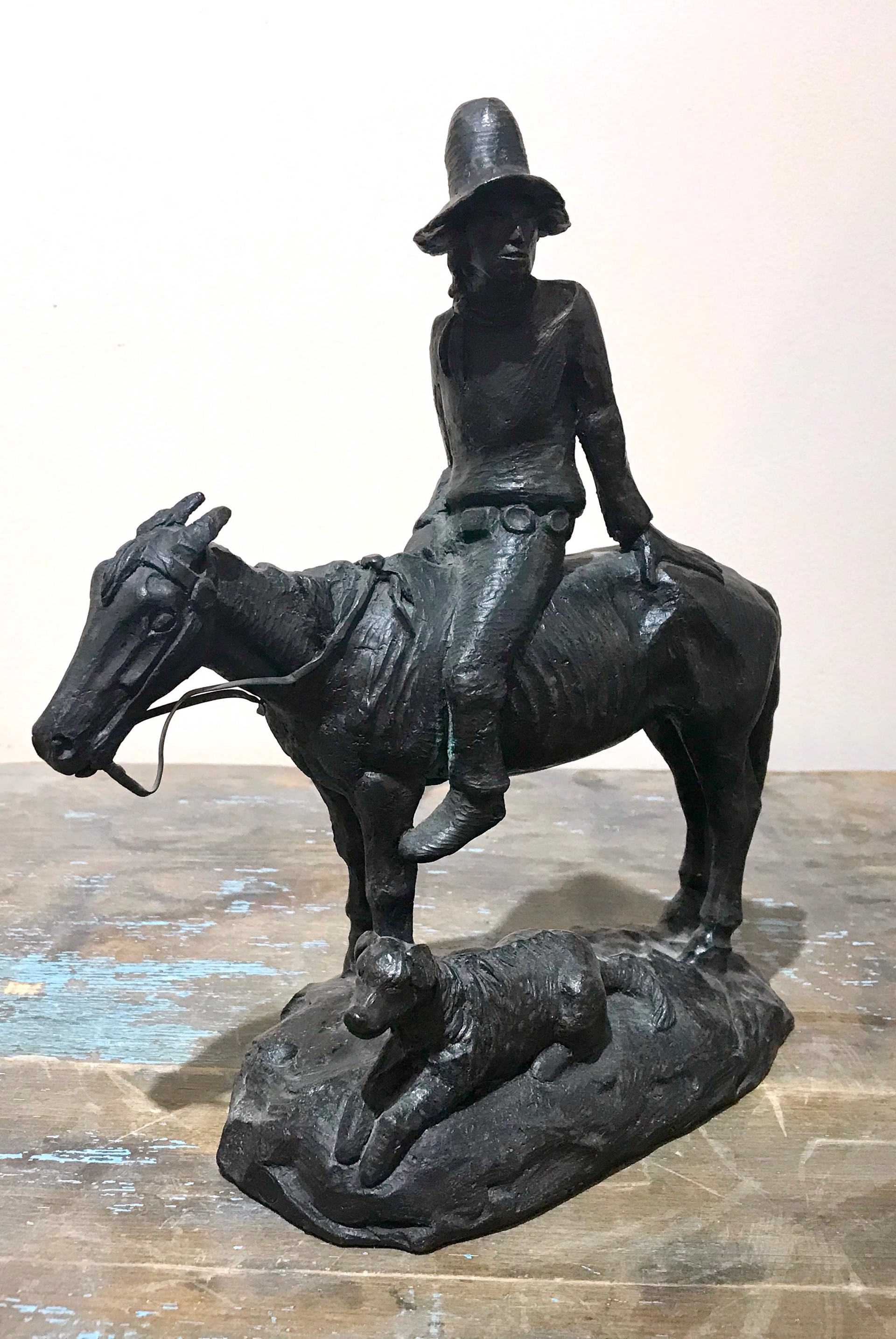 Man on Horse with Dog by Allan Houser