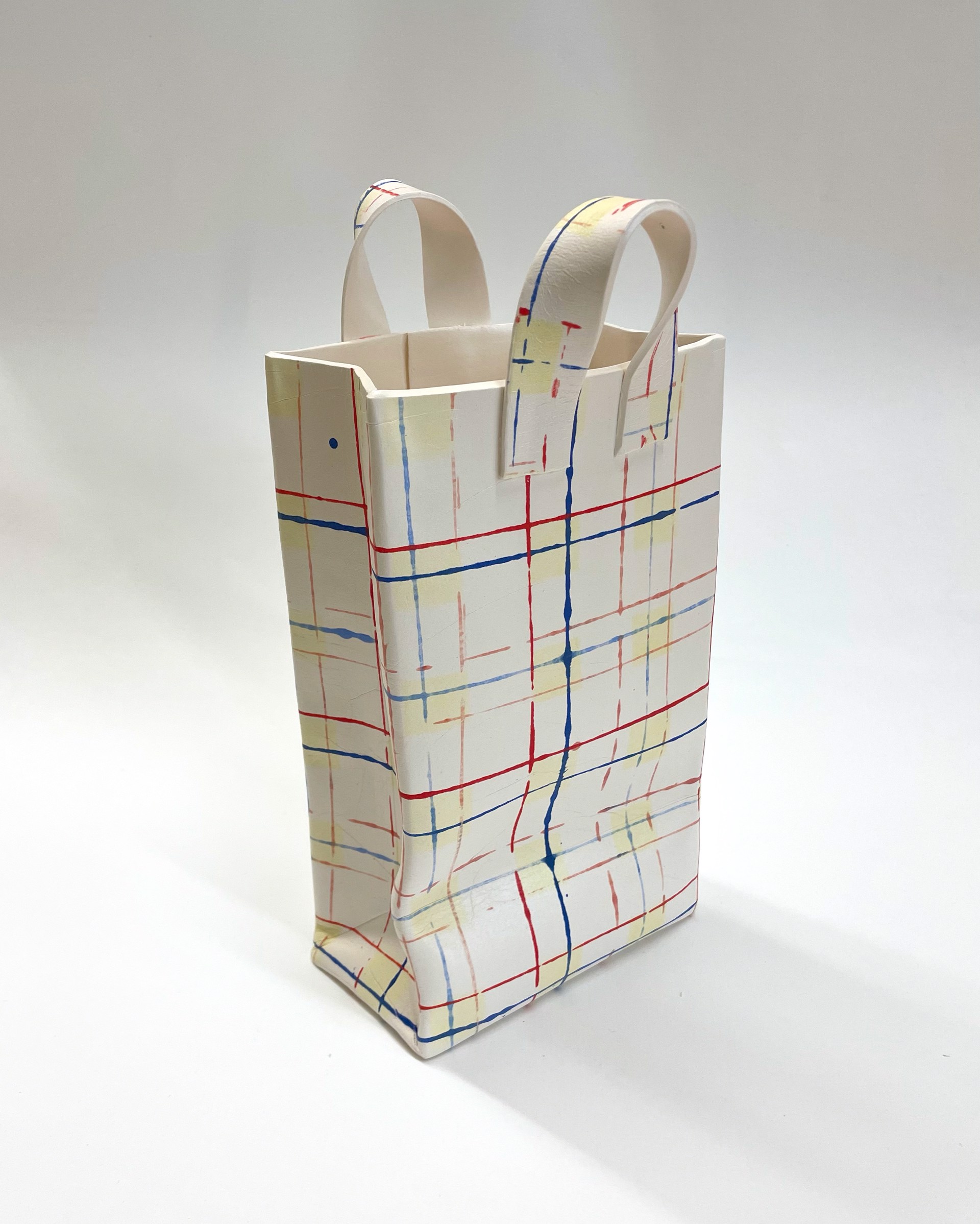 Striped and Checkered Bag by Chandra Beadleston