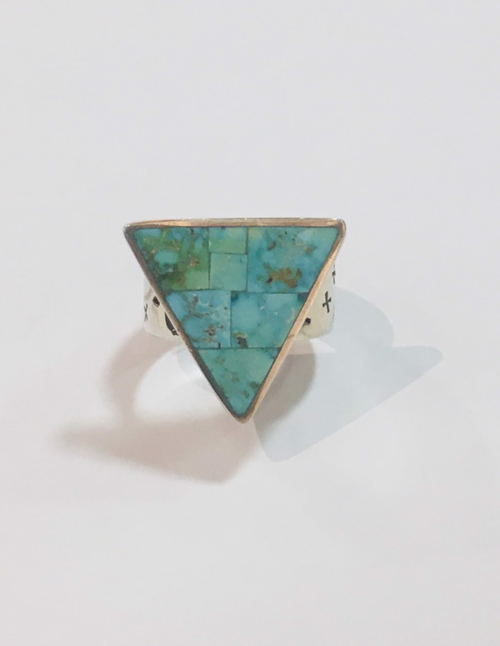 Triangle Turquoise Ring Size 6.15 by PHIL CHAMBLESS