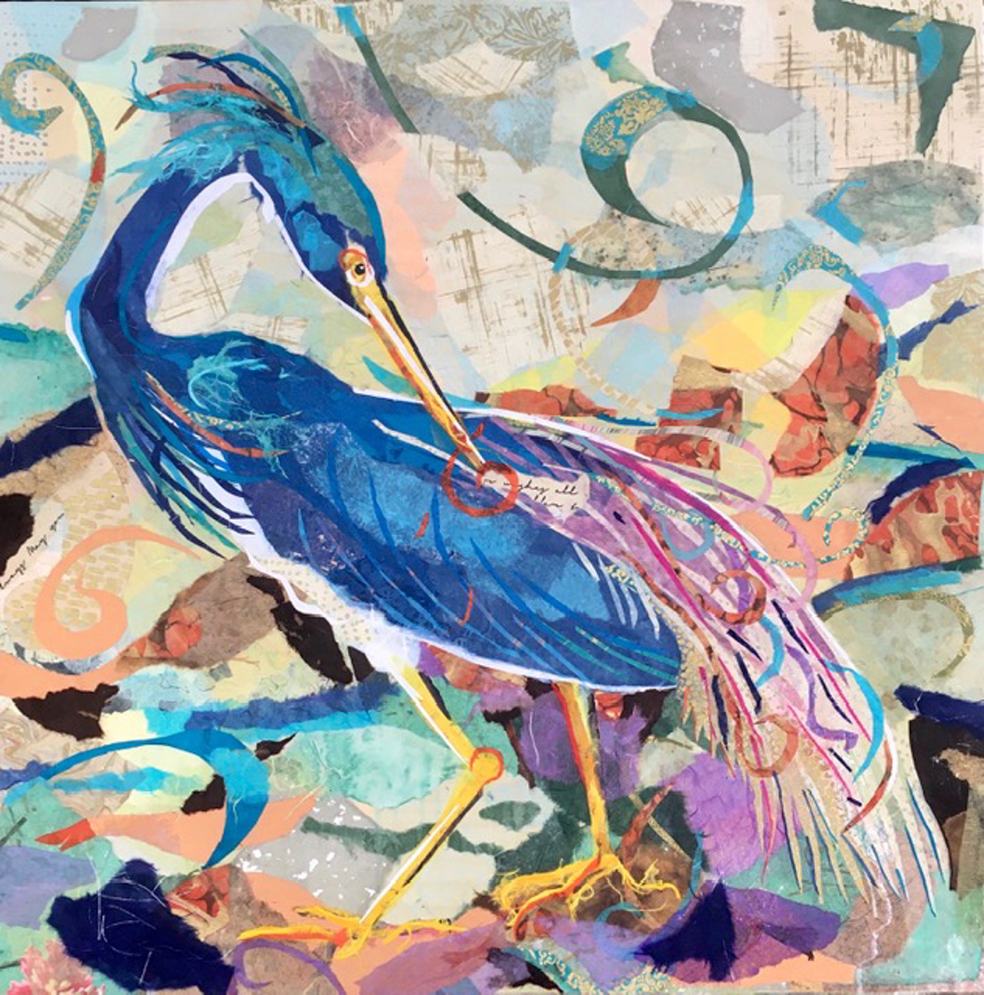 Tri-Color Heron: Preening Celebration by Blair Brown
