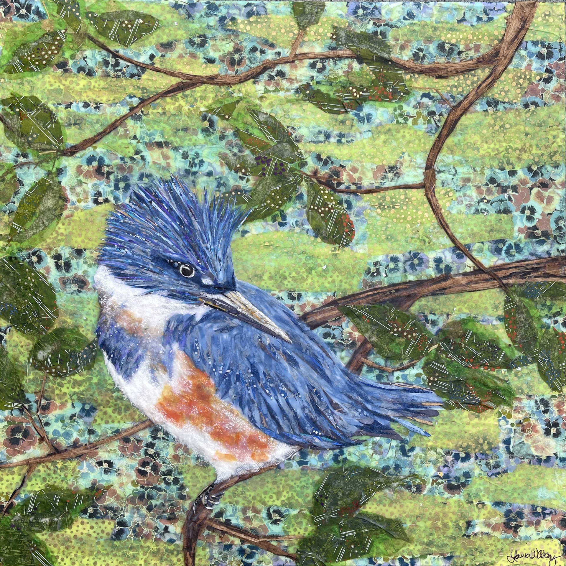 Belted Kingfisher - sold! by Laura Adams
