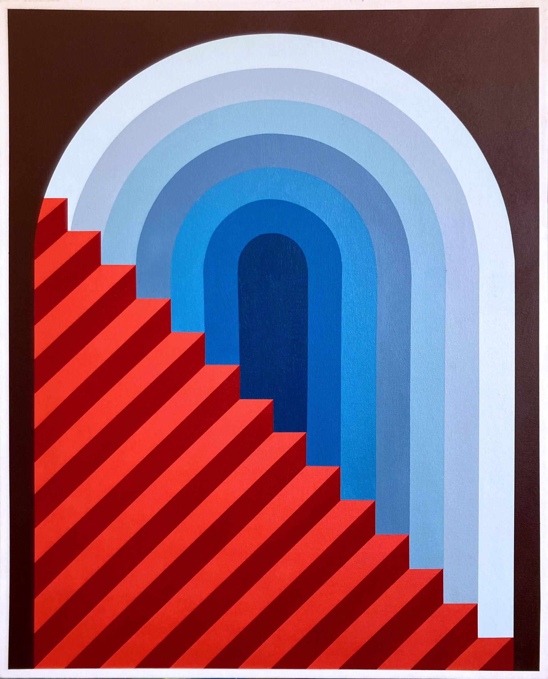 Untitled (Red Stair Blue Archway) by Christopher Cascio
