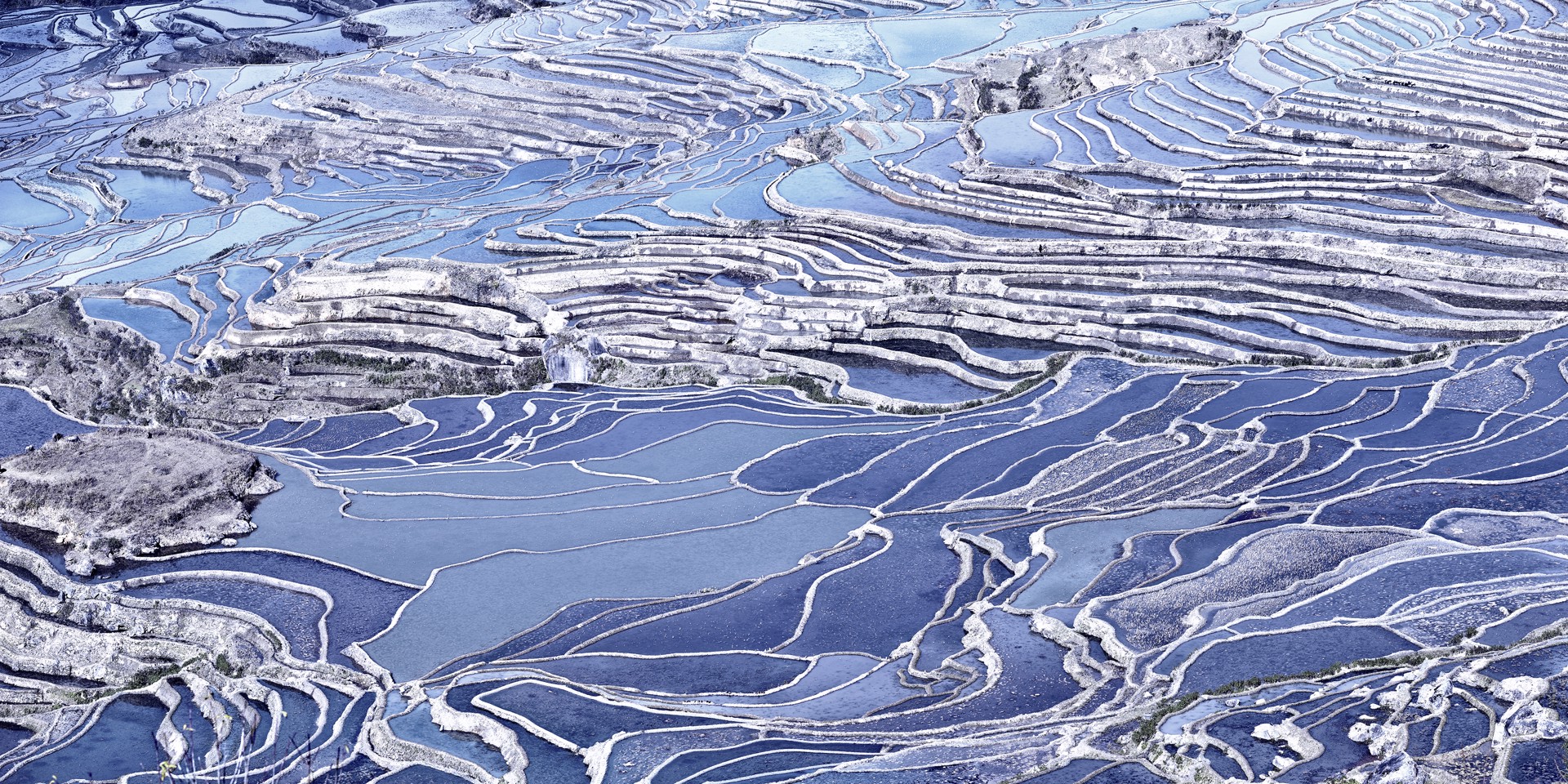 Rice Terraces (Blue), Yuanyang, Yunnan, CN by David Burdeny