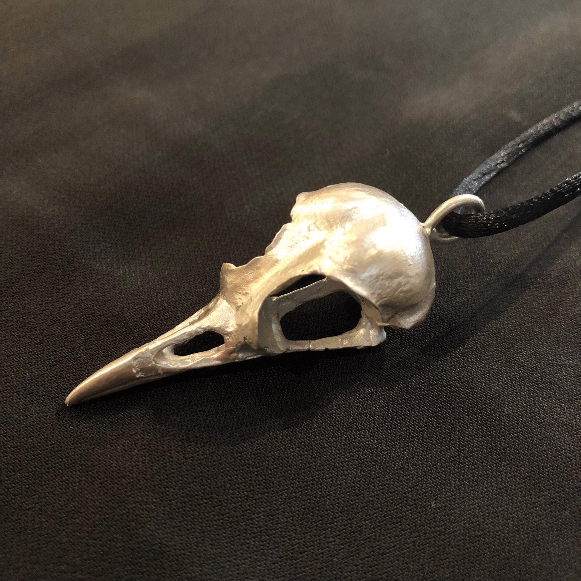 Silver Starling Skull Necklace by Dan Chen