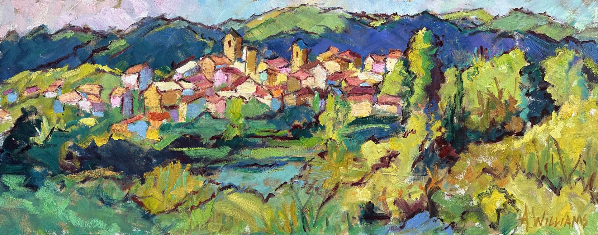 "The Glory of Lourmarin" Original oil painting by Alice Williams.