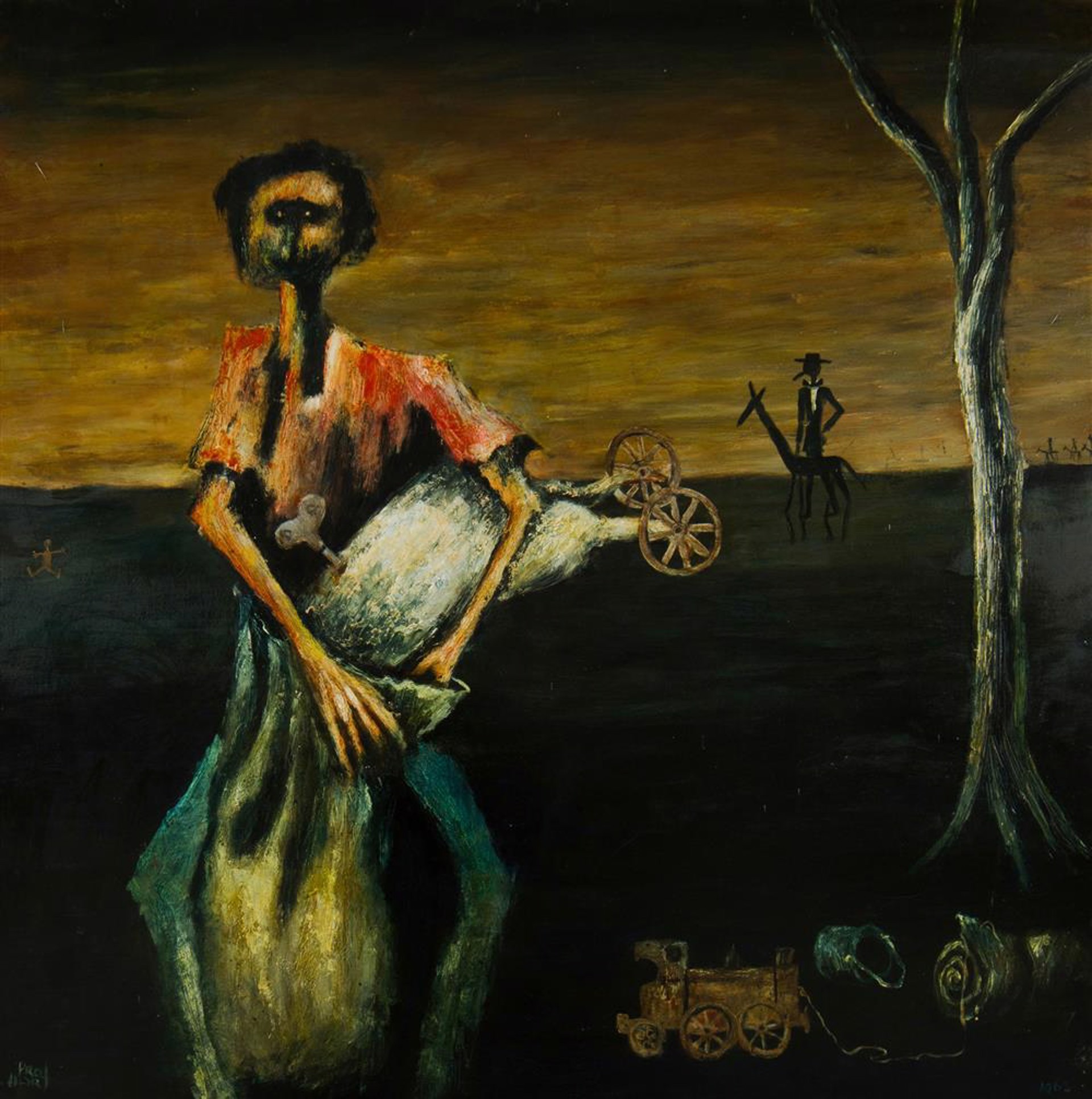 Swagman with Sheep by Pro Hart