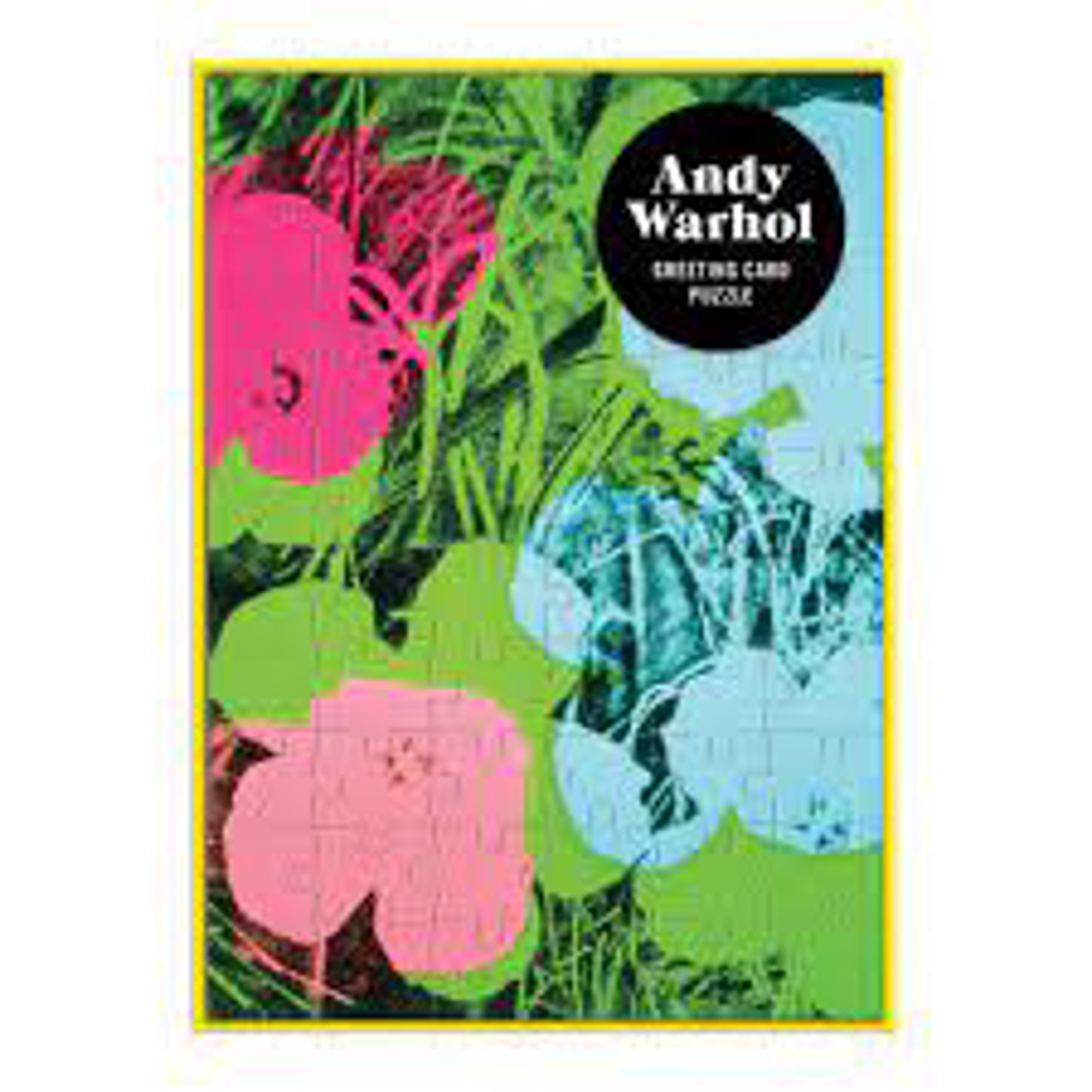 Andy Warhol Flowers Greeting Card Puzzle by Andy Warhol
