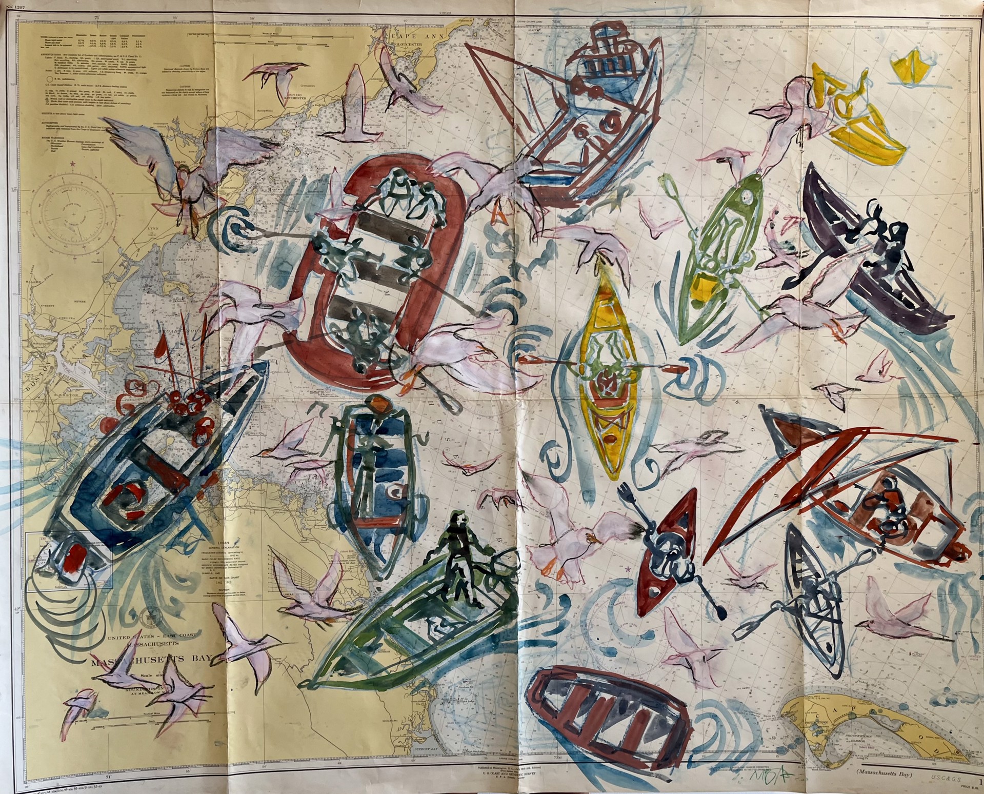 Cape Cod Bay Navigation Chart by Mark Adams