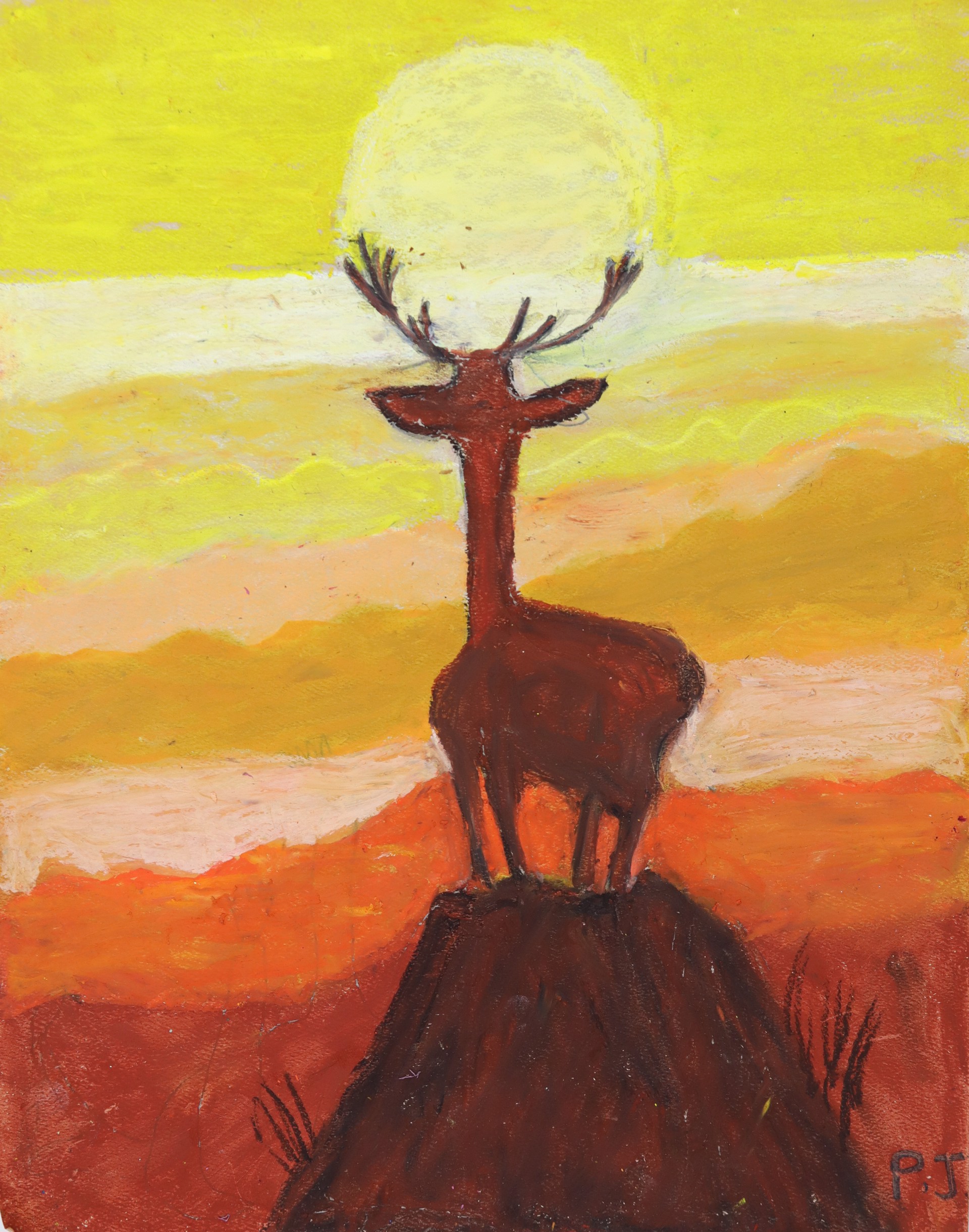 A Deer at Sunset by Payman Jazini