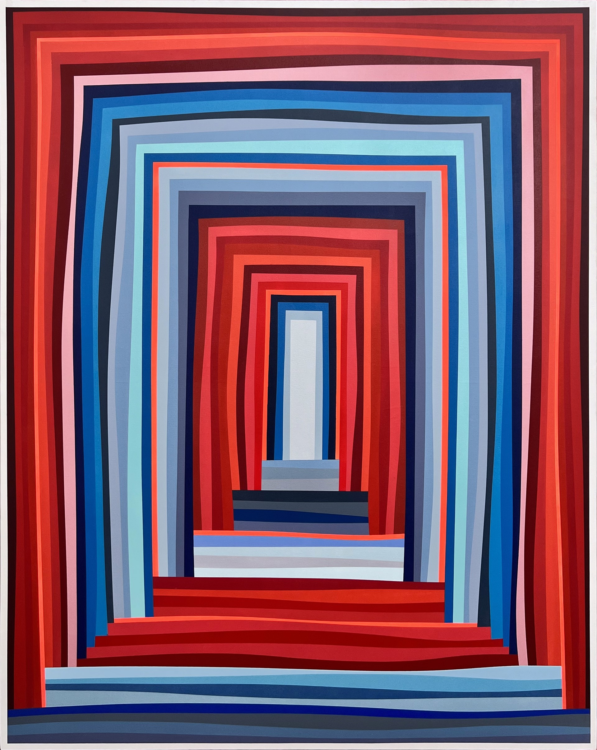 Untitled (Large Fluorescent Red and Blue Portal) by Christopher Cascio