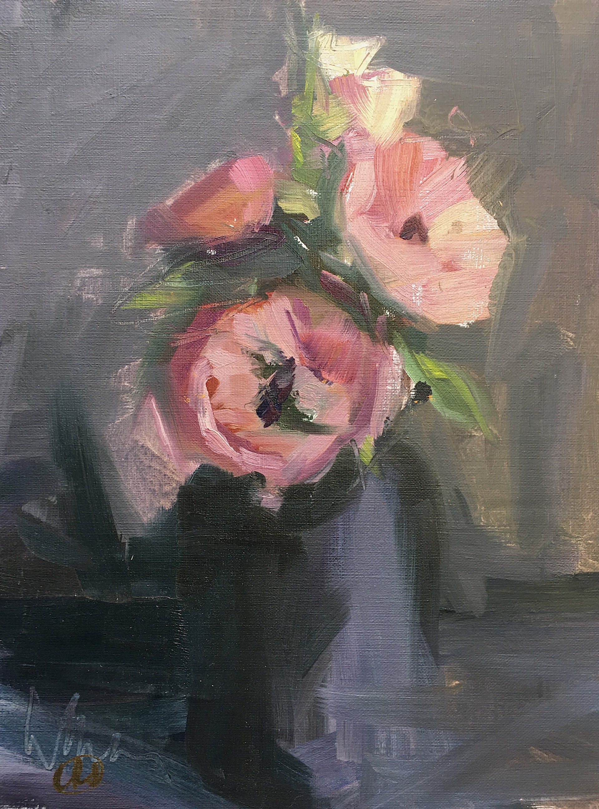 Pink Ranunculus by Ingrid Derrickson