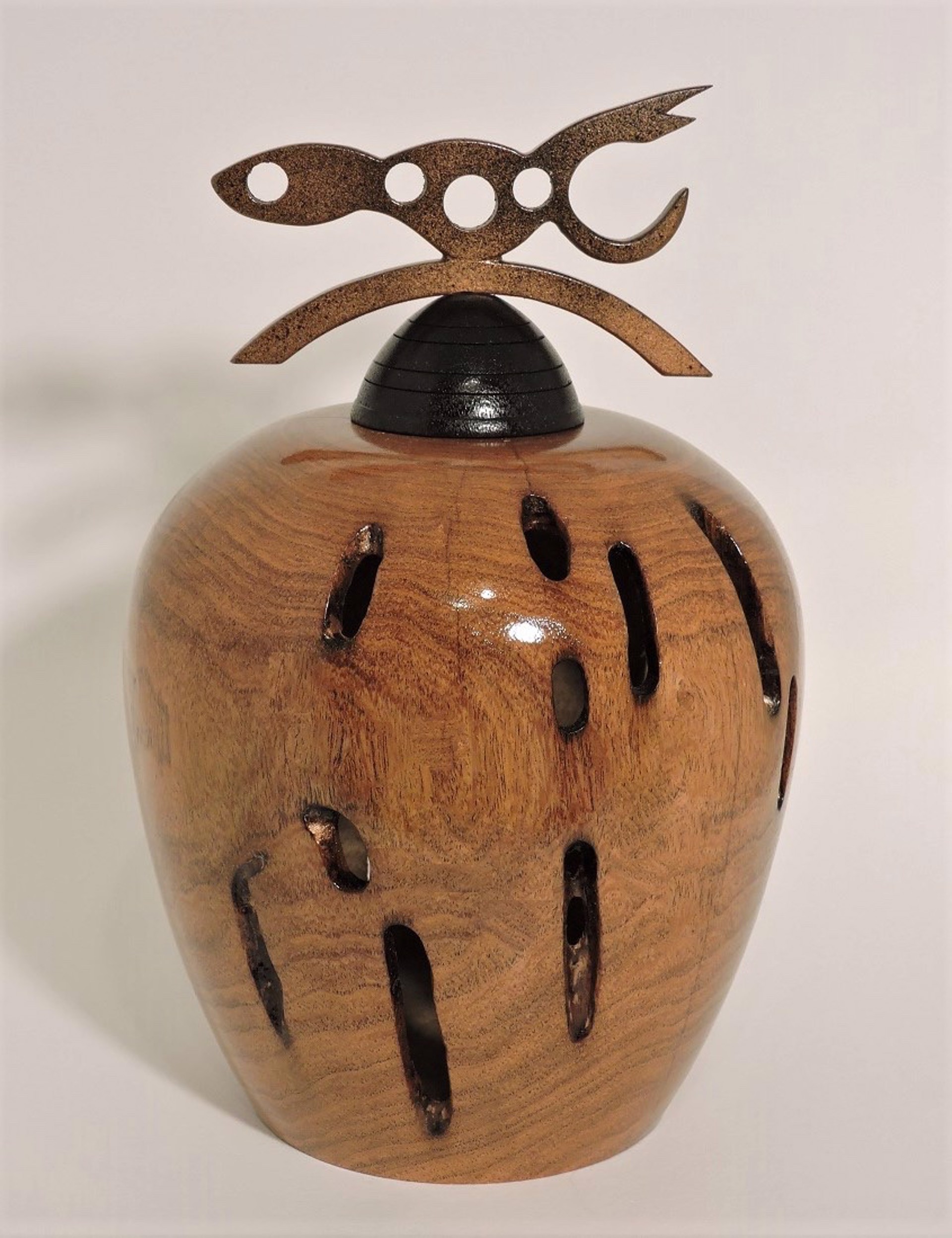 Mesquite with Copper Accents - Hollow Form by Jim Scott