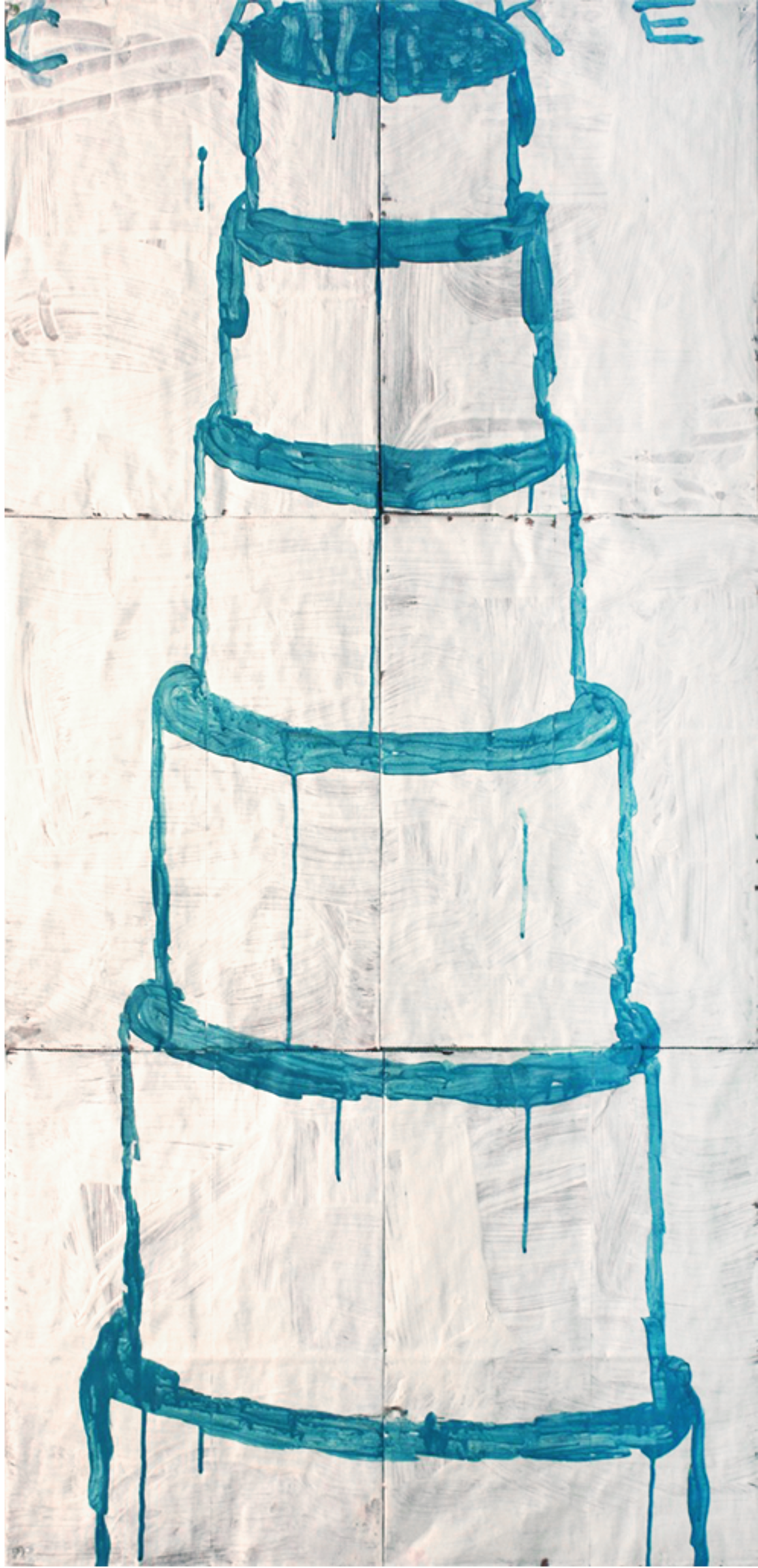 Stacked Cake (Turquoise on Ivory) by Gary Komarin