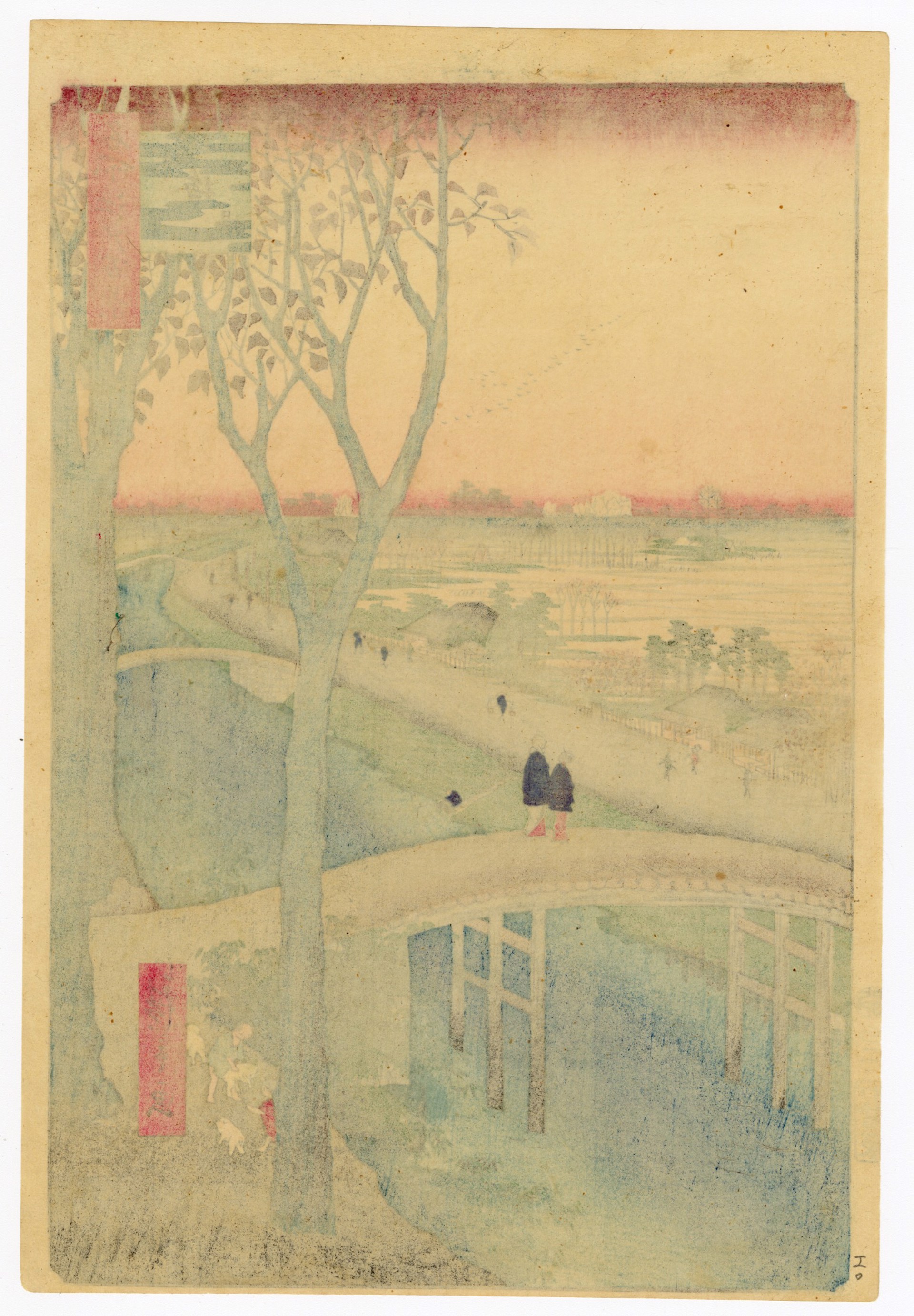 #104 Kouma Embankment by Hiroshige