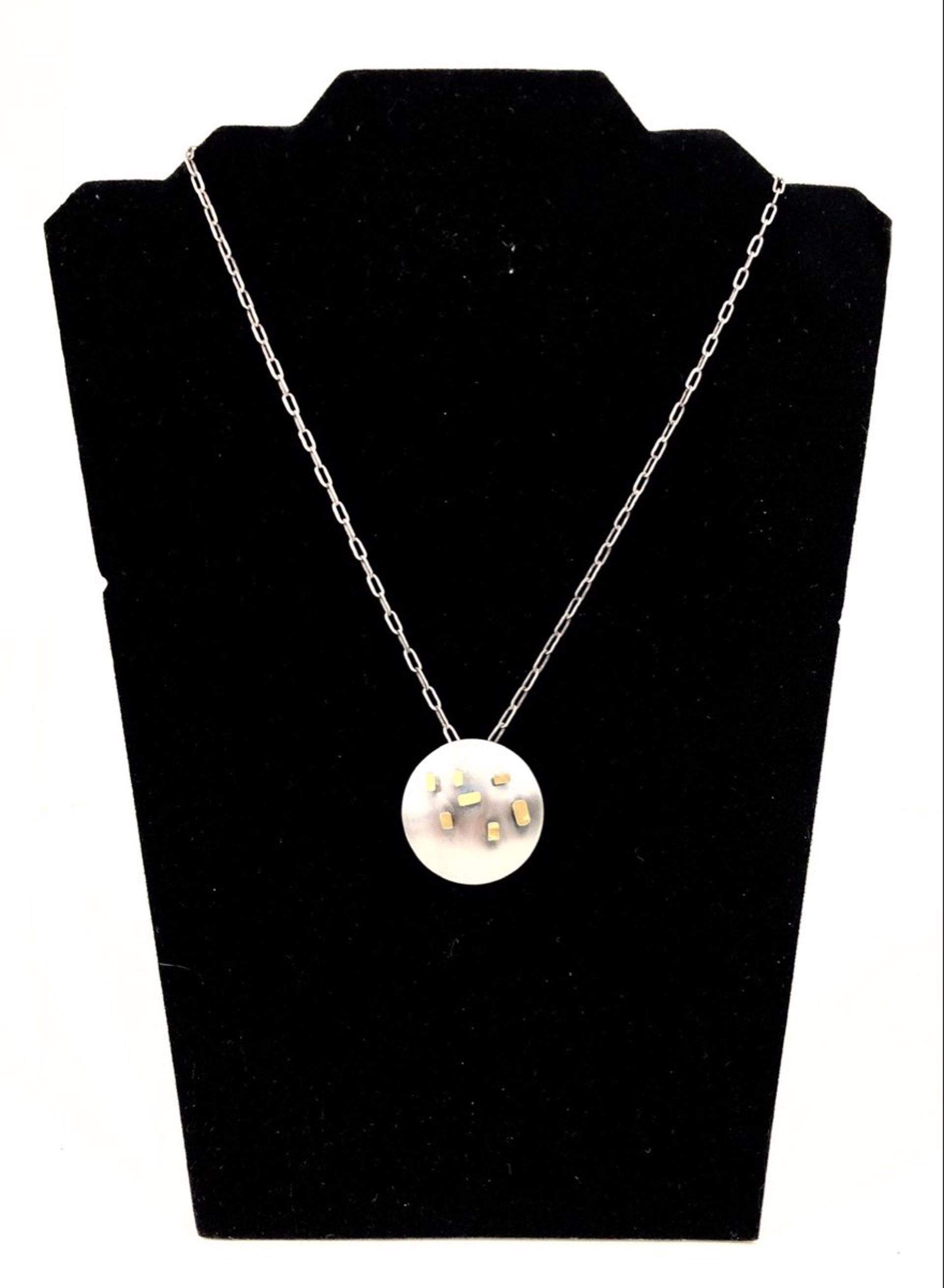 Blocks Pendant with Silver Chain by Theresa St. Romain