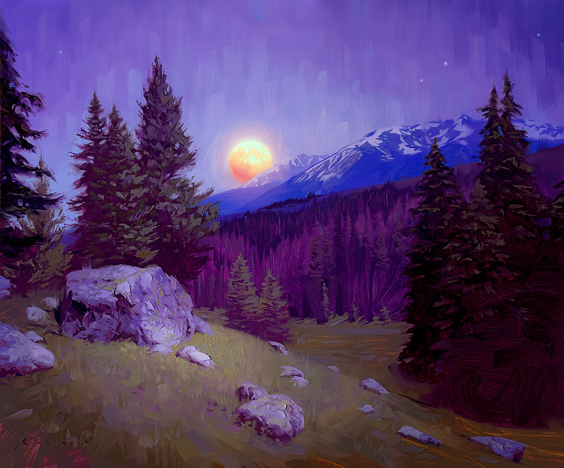 Mountain Moonrise by Rob Rey
