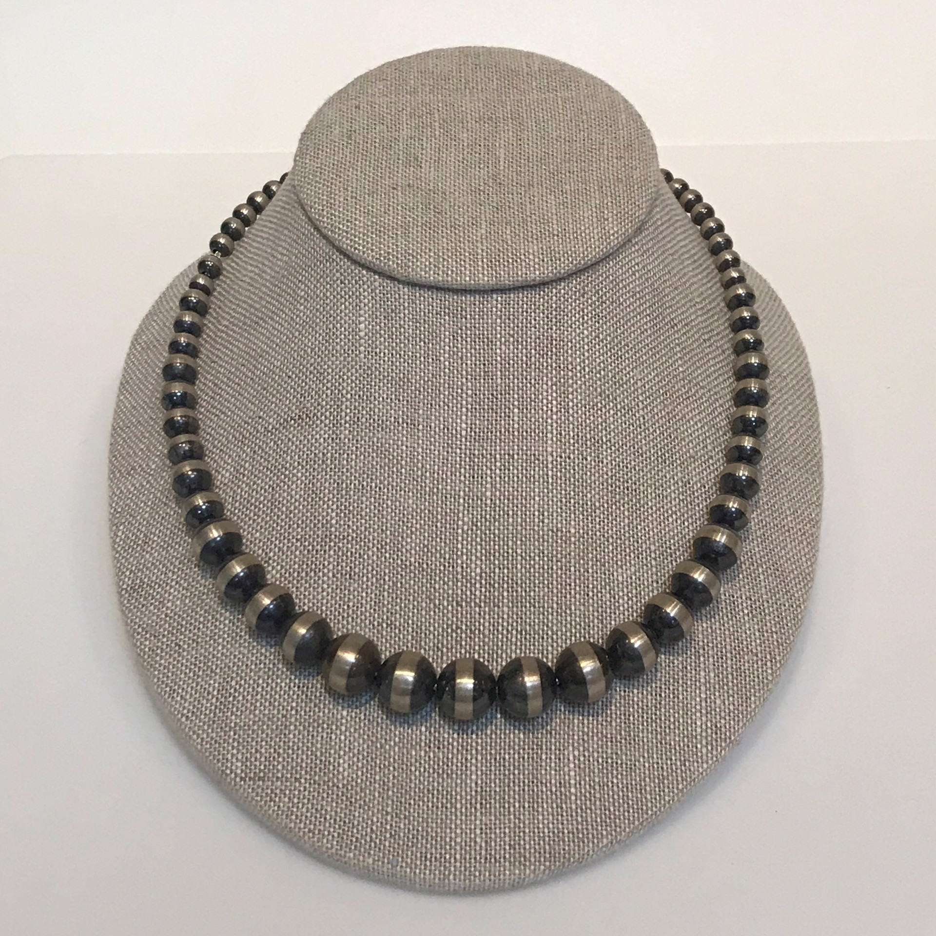 17" Oxidized Sterling Silver Necklace - 6mm -12mm by Suzanne Woodworth