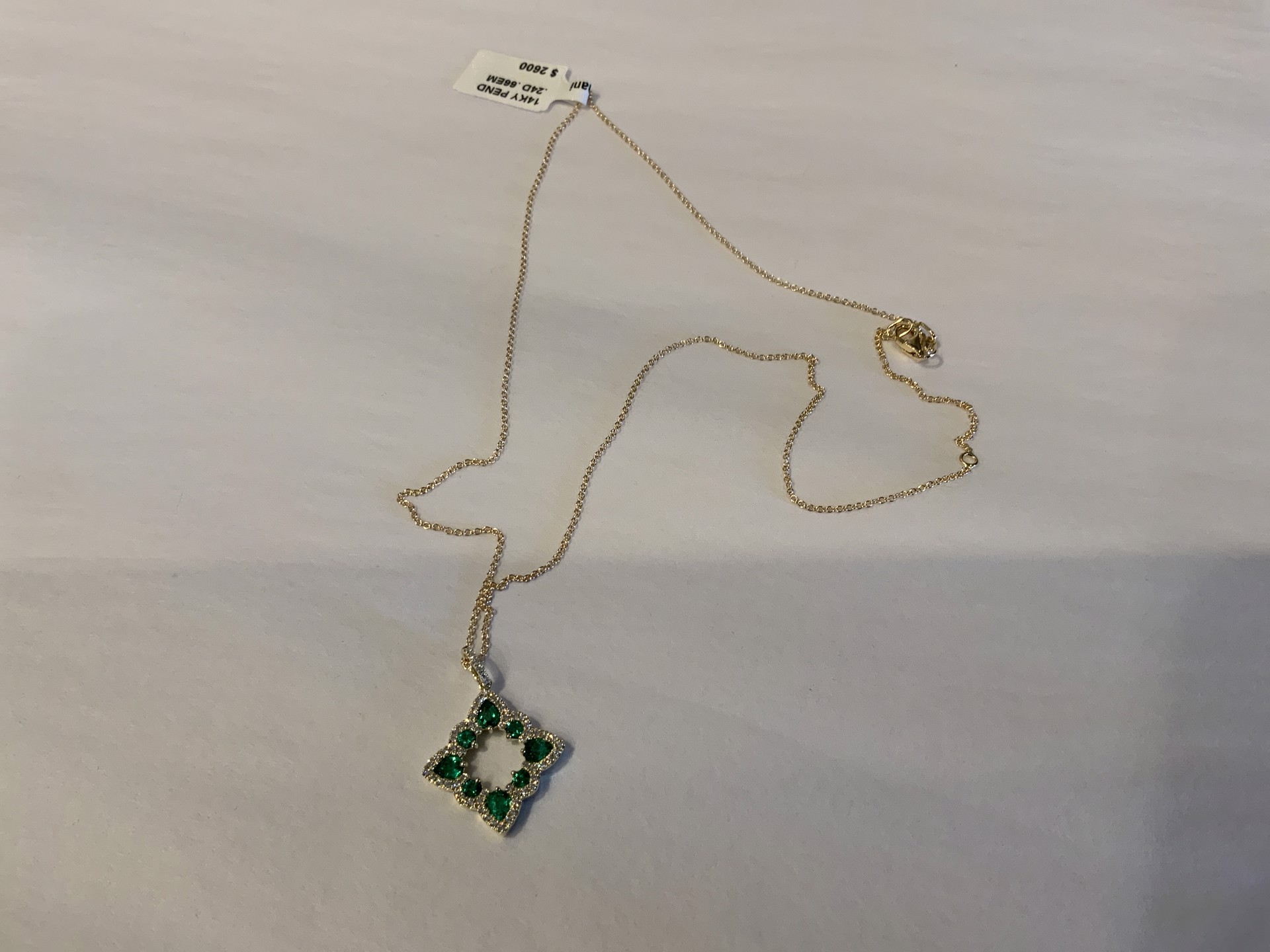 18k Gold and Emerald Necklace by Zeghani