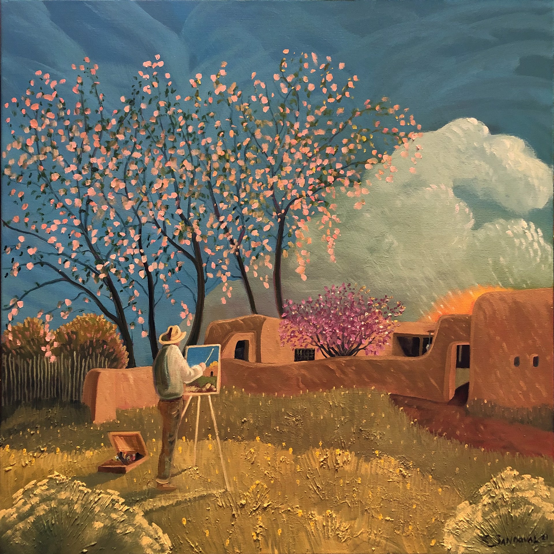Artist at the Taos House by Ed Sandoval