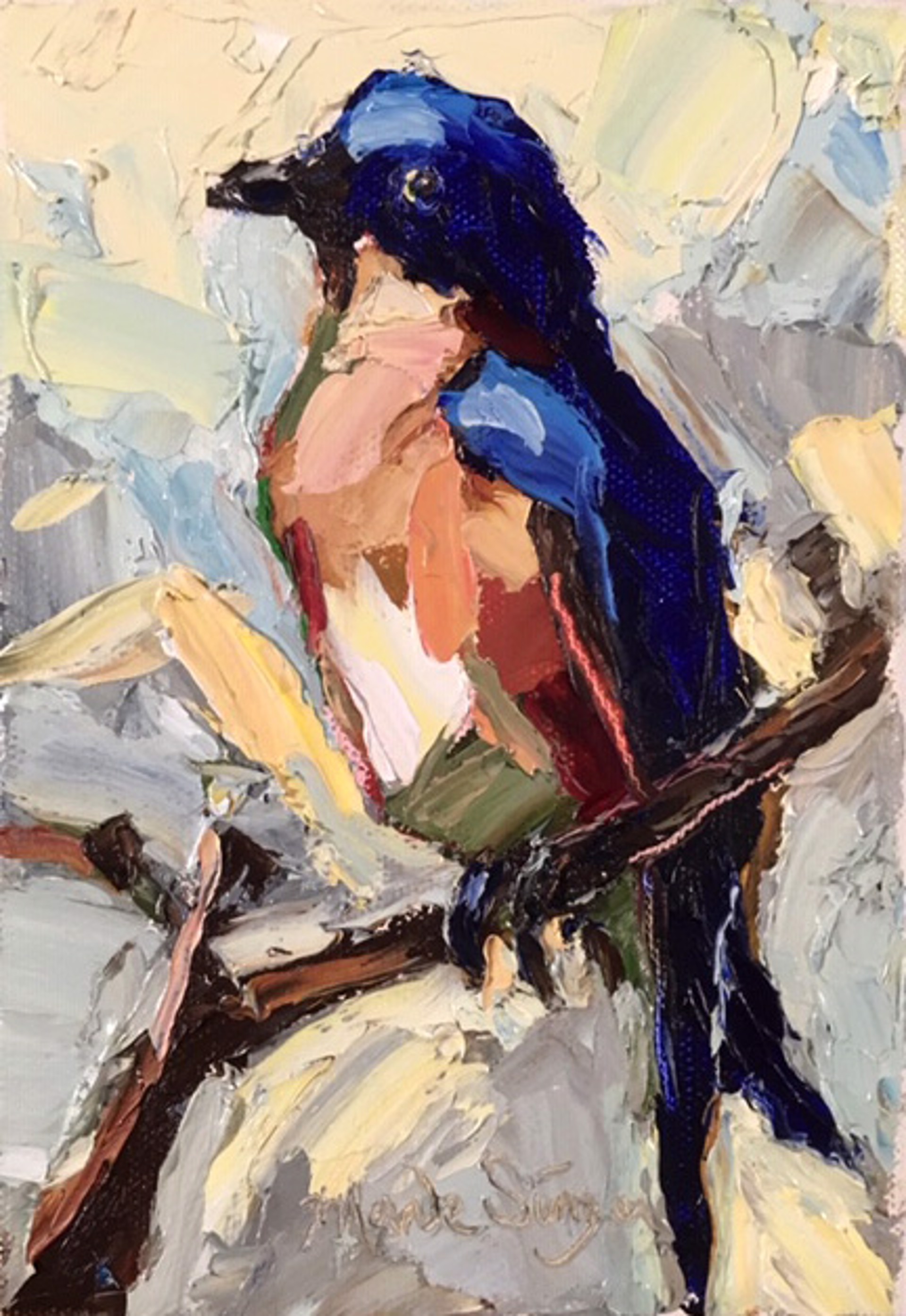 Wary Bluebird by Mark Singer
