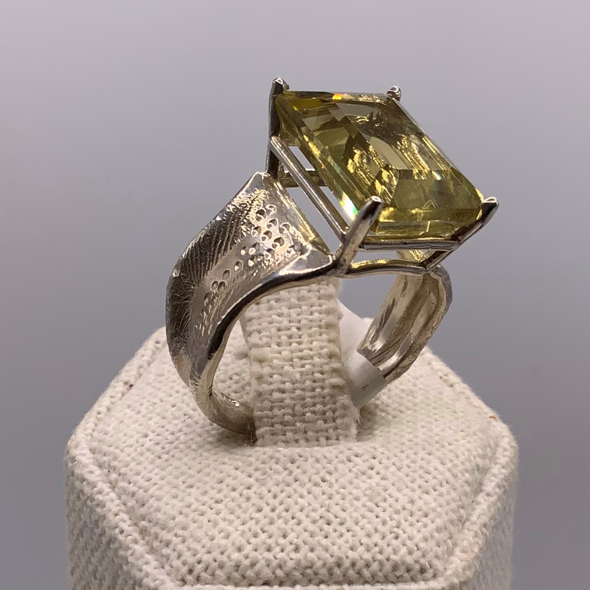 Lemon Quartz Ripple Ring by Kristen Baird