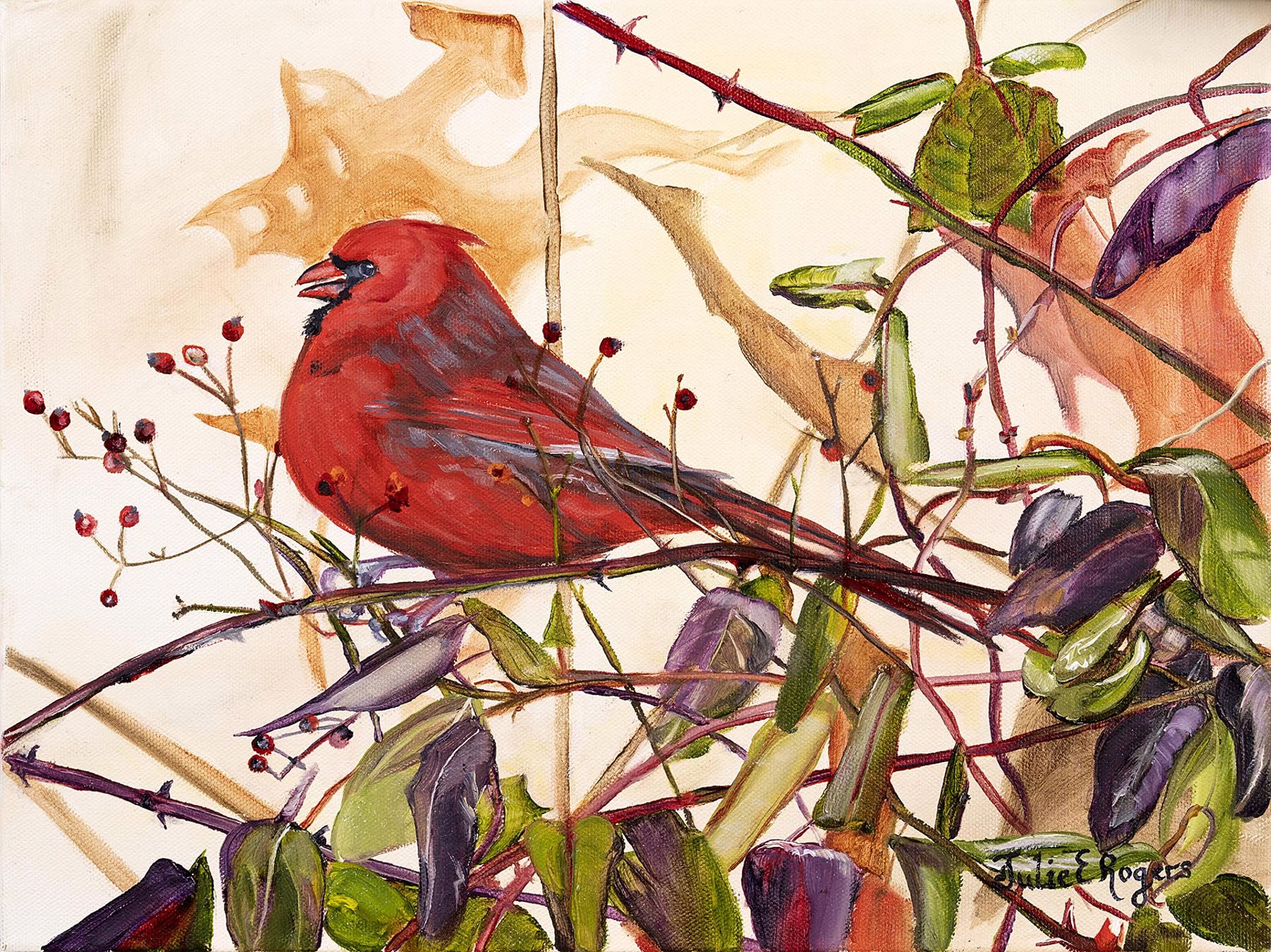 Autumn Cardinal by Julie Rogers
