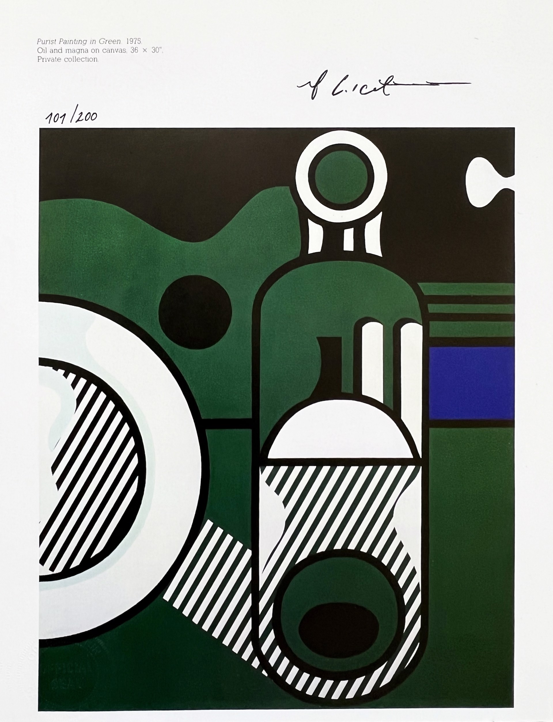 Purist Painting in Green - Roy Lichtenstein by European