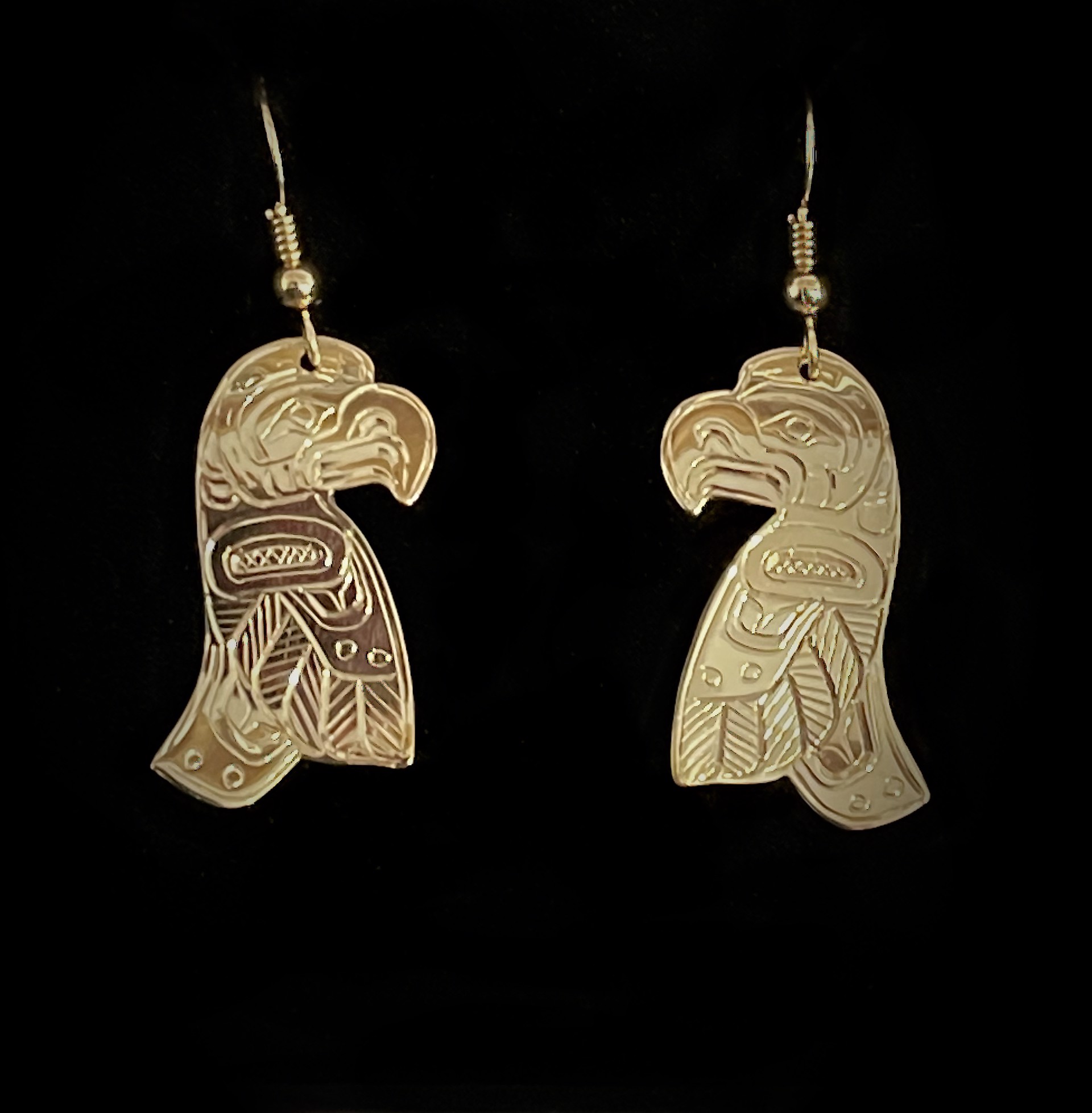 14k Gold Eagle Earrings by William Cook