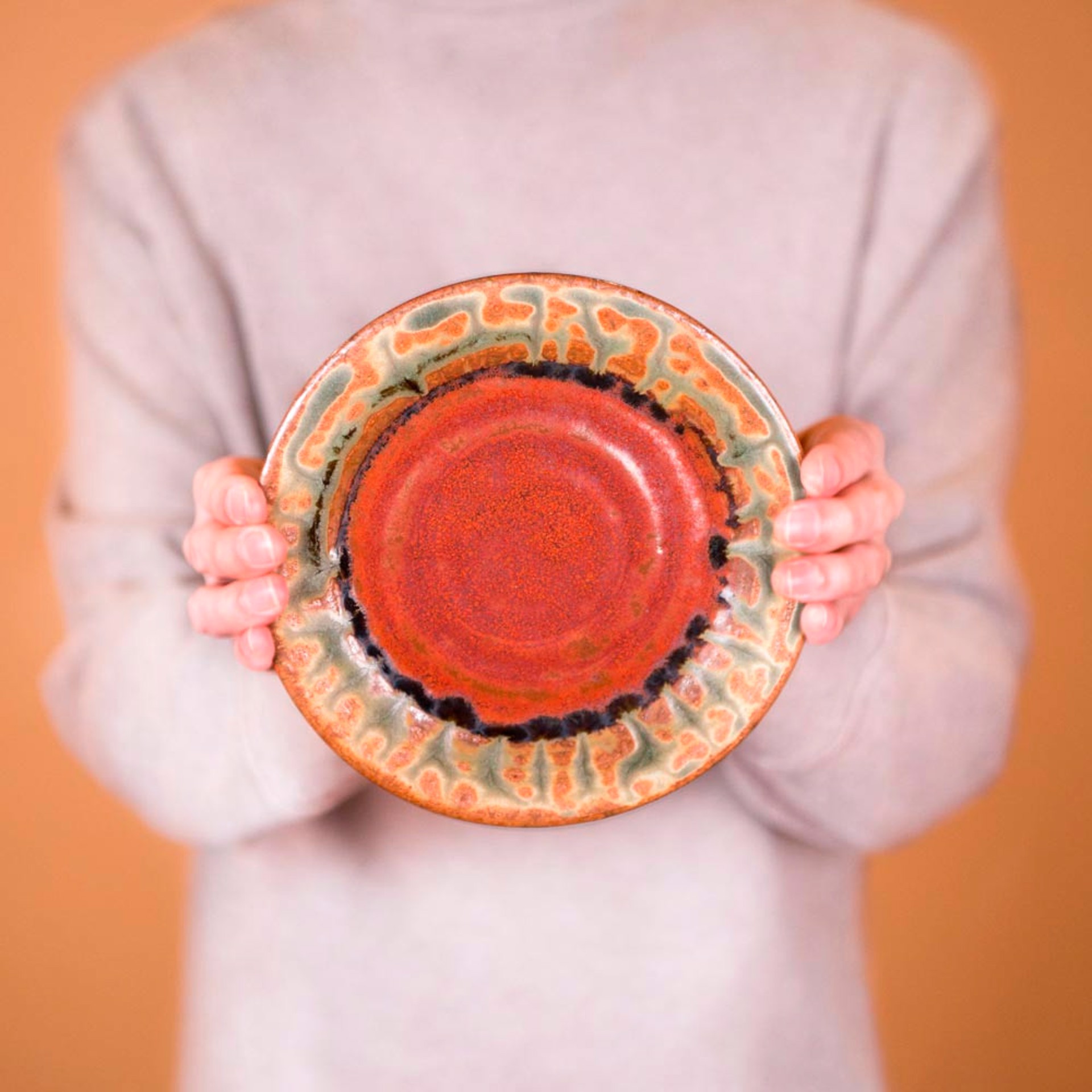 Rustic Red Dishes Set for 6 by Paul and Yael Borian