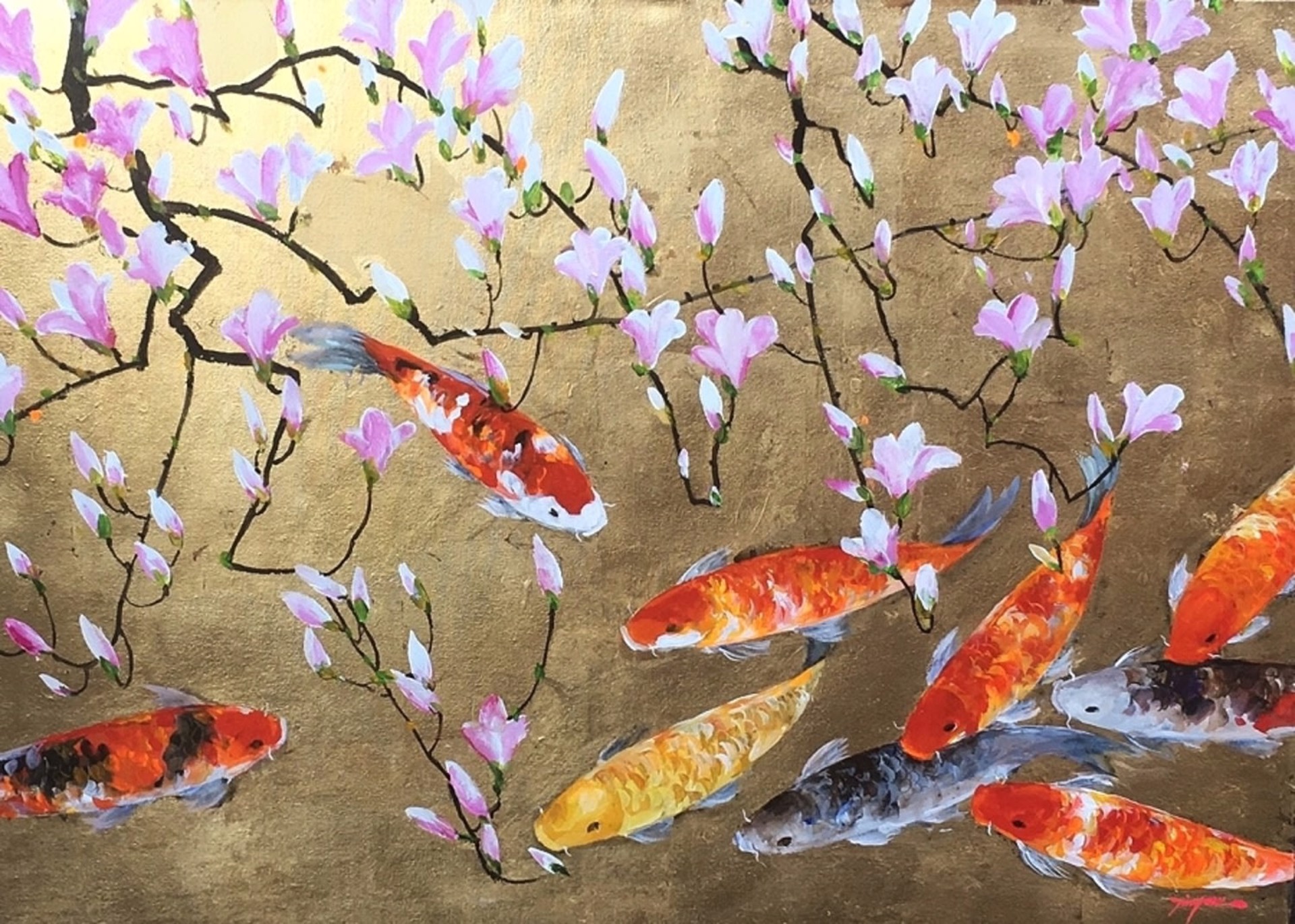 Golden Pond In Spring by Tinyan Chan