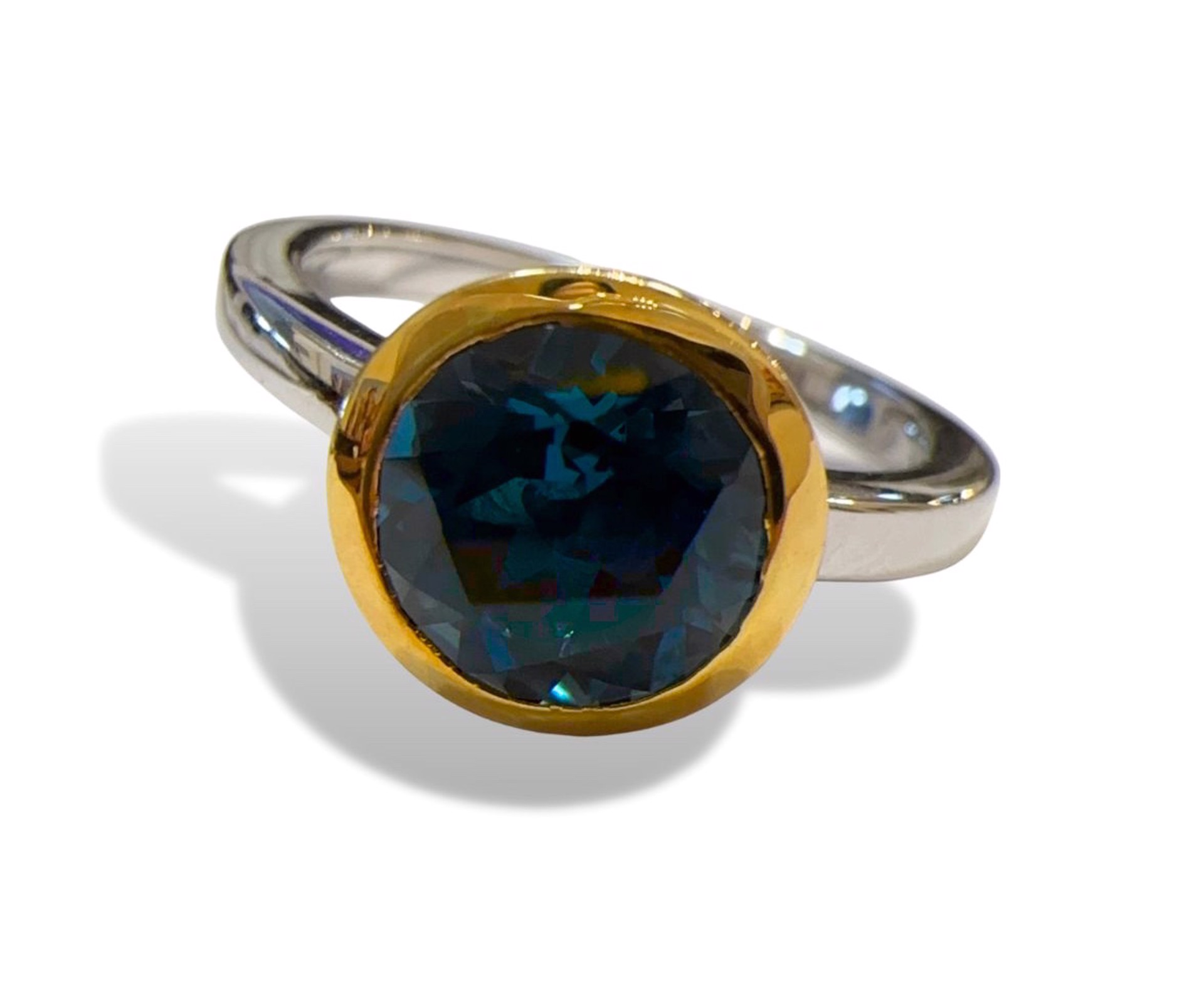Ring - Sterling Silver & London Blue Topaz with 14kt Gold Surround Size 7.5 R3328 LBT by Joryel Vera