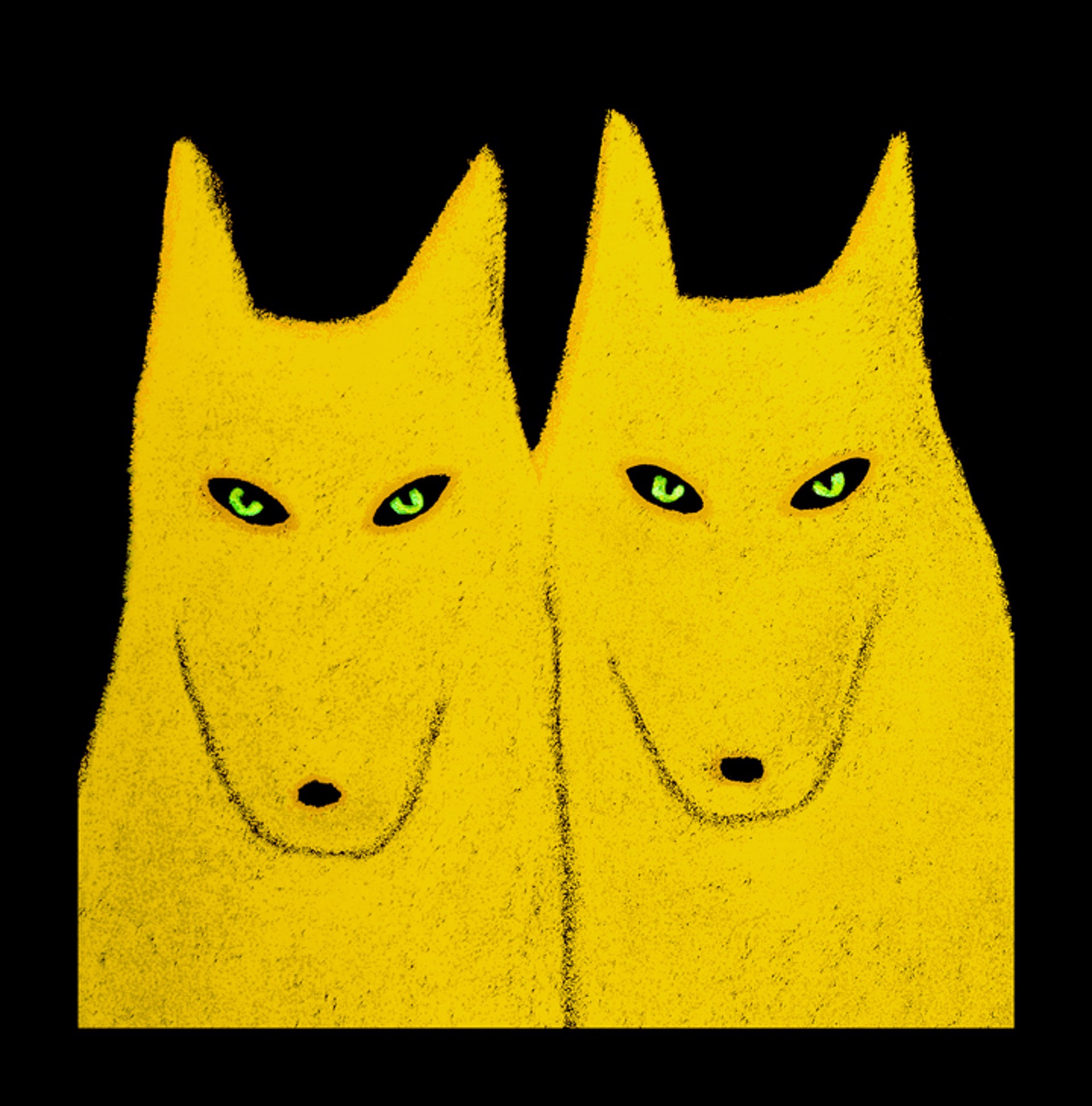 Two Yellow Wolves by Carole LaRoche