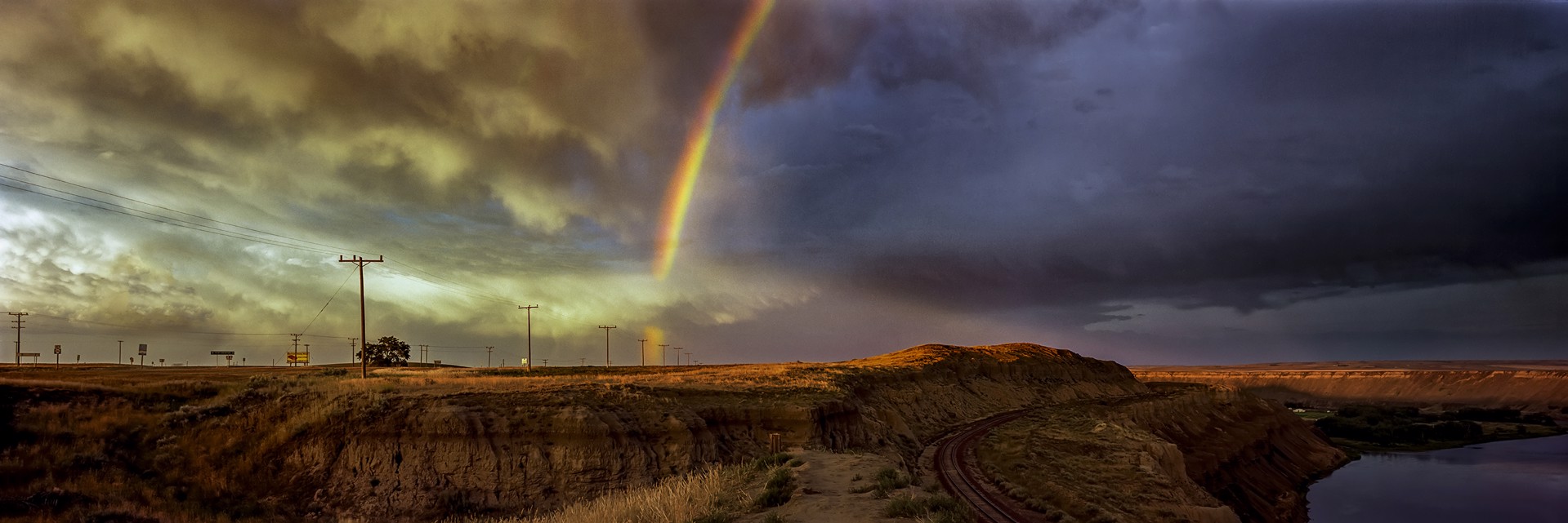 Thunderstorm & Rainbow, Missouri River Overlook, Near Fort Benton, Montana by Lawrence McFarland