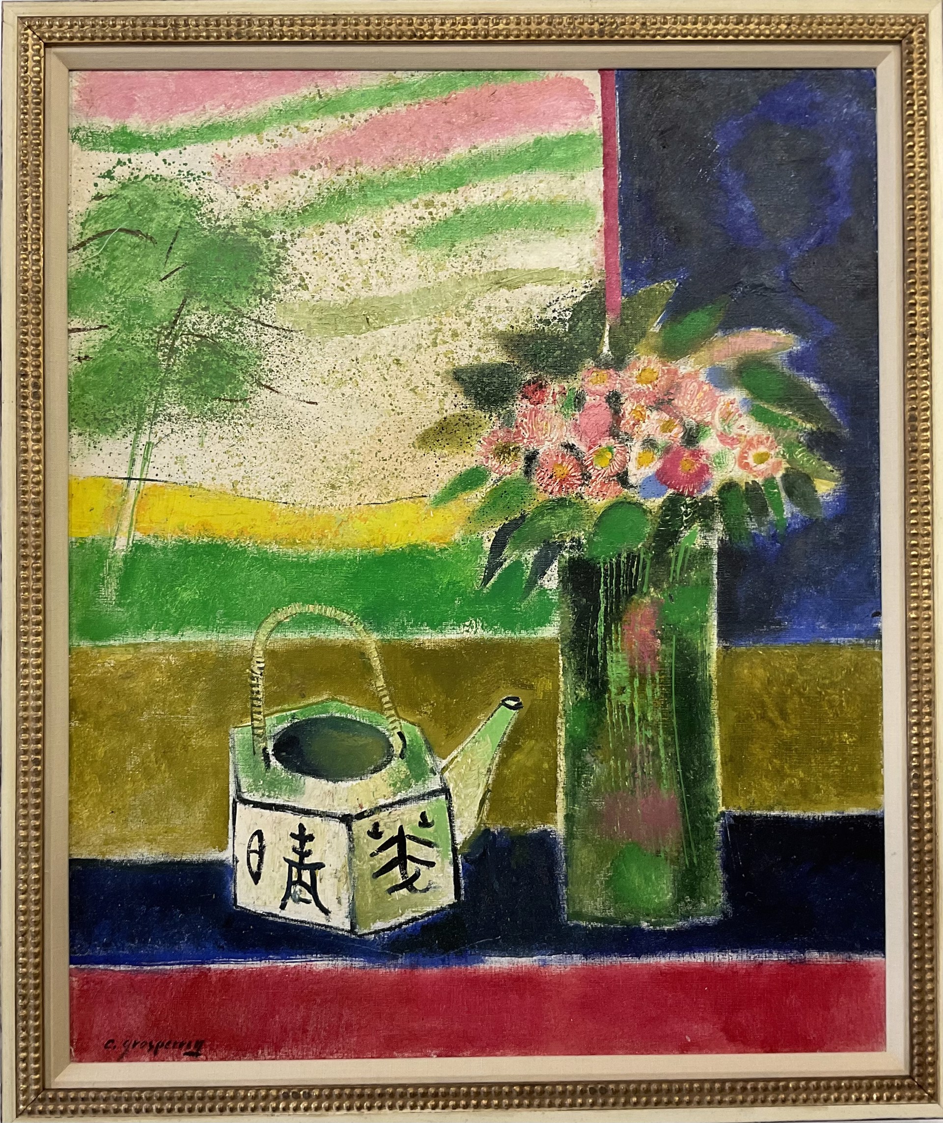 Teapot and Flowers by Claude Grosperrin