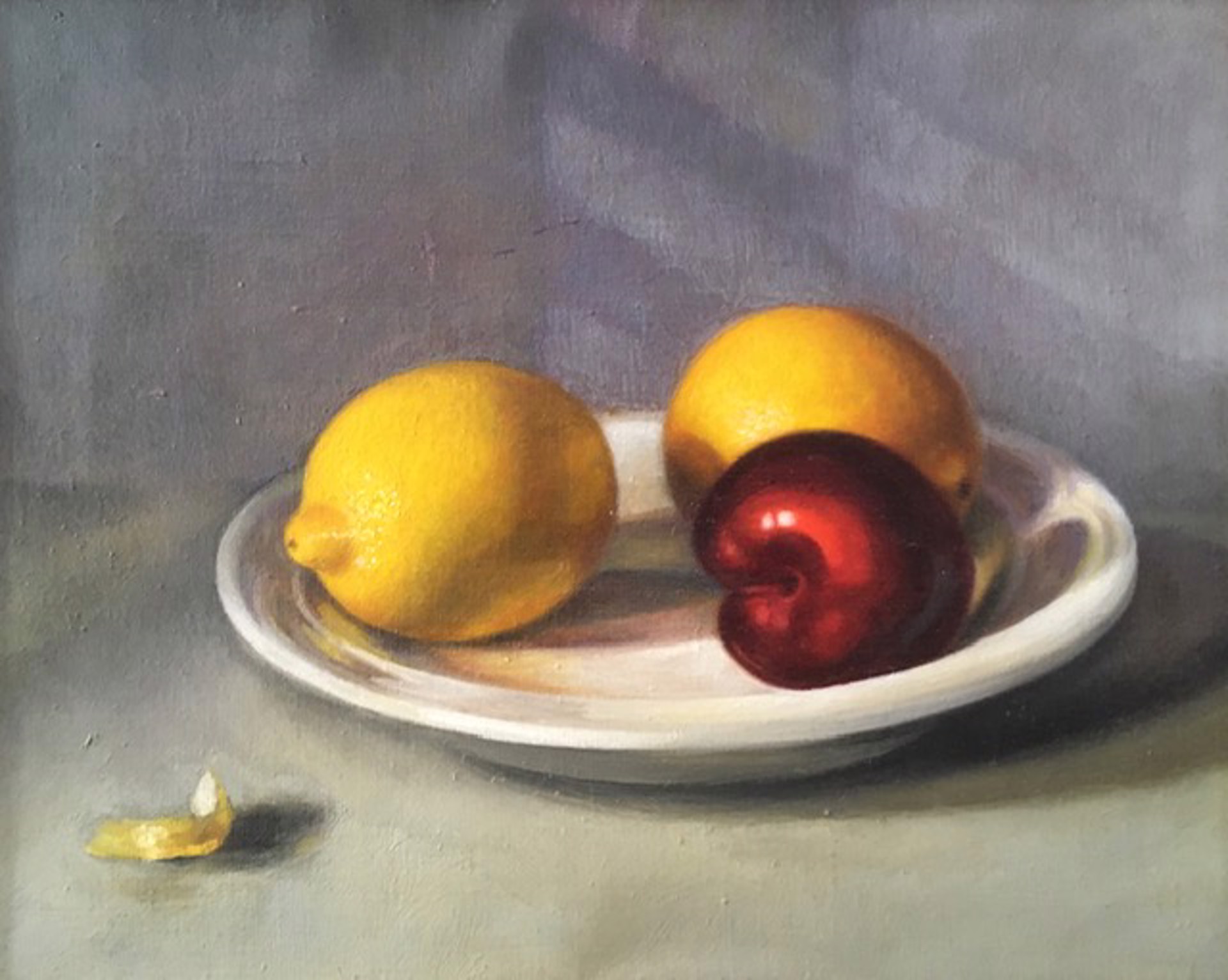 Lemons and Red Plum by Patricia Magers