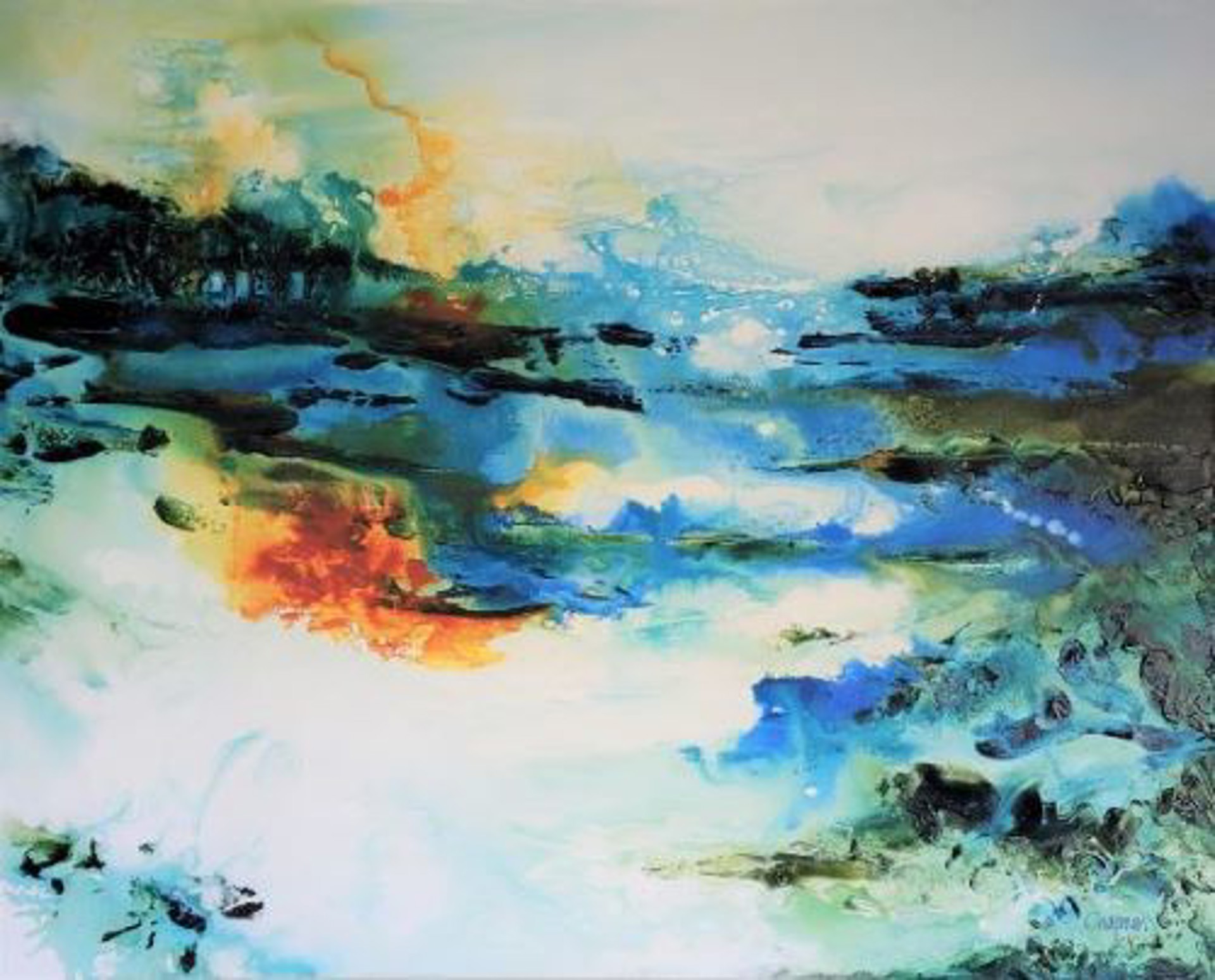 Sapphire Streams with Sunset by Elizabeth Chapman