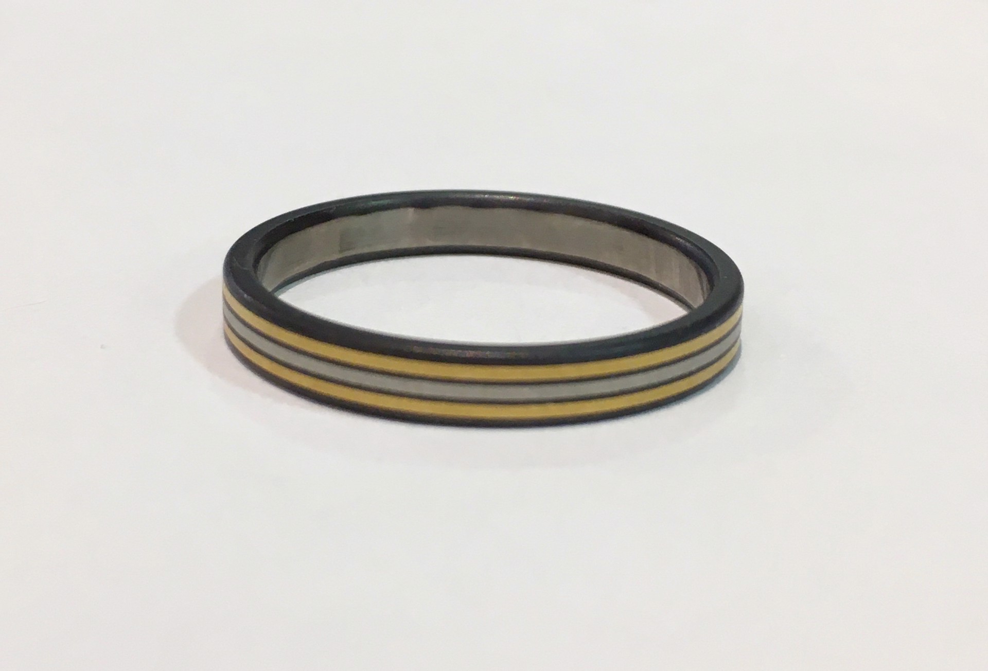 Titanium, 24K gold, and Platinum Band (SOLD) by WES & GOLD