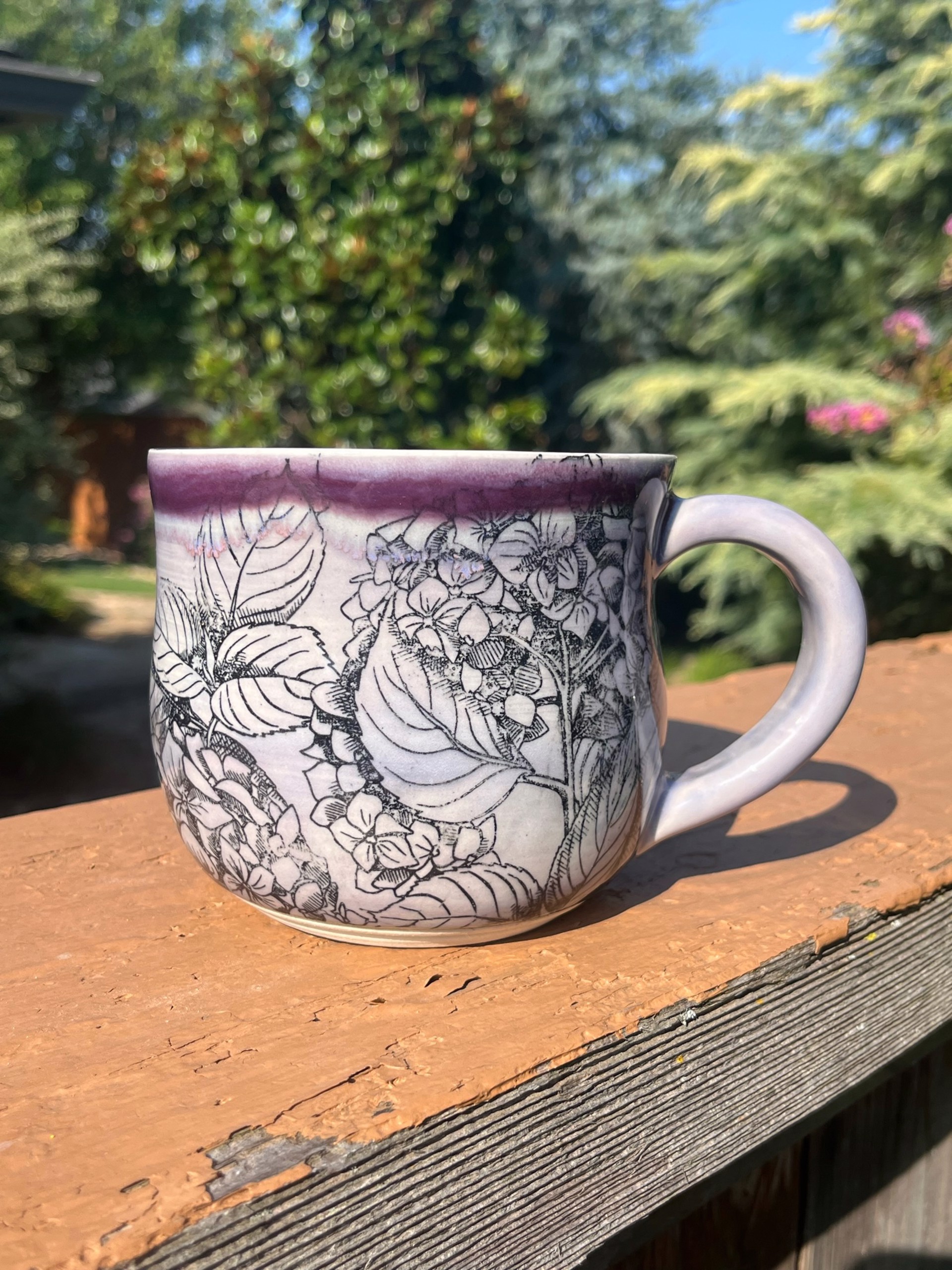 Purple Hydrangea Mug by Katy Nickell